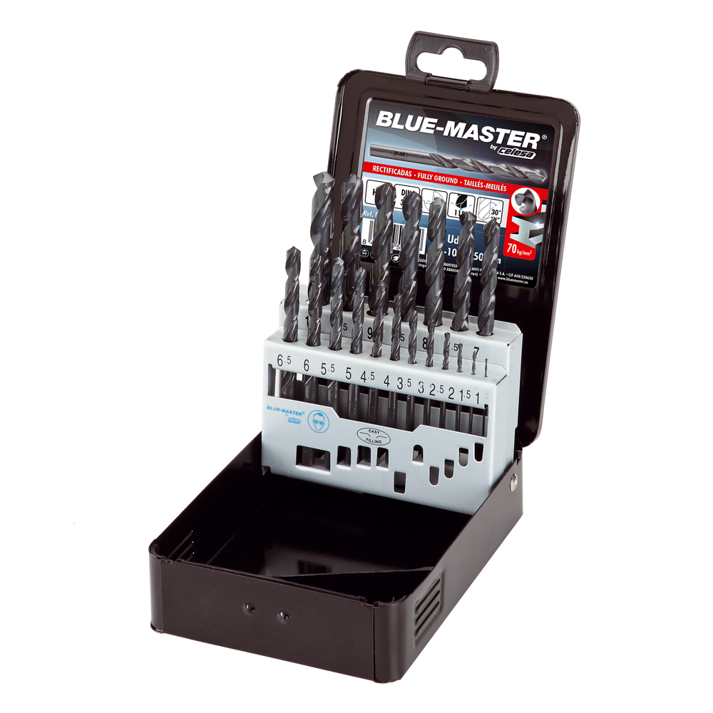 D0010 | ESTUCHE BLUE-MASTER METALICO BROCA RECTIFICADA HSS Ø 1-10X0,50 MM