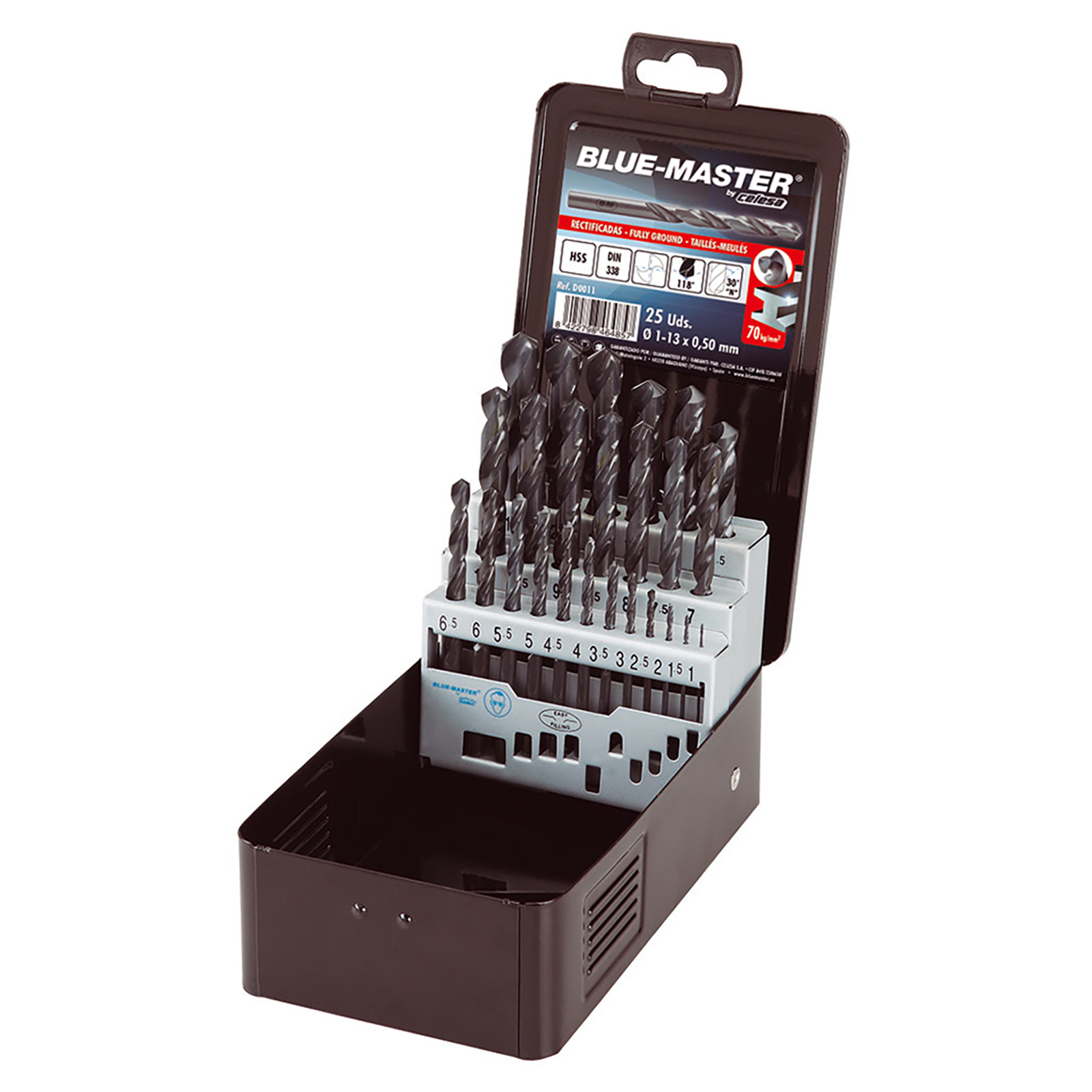 D0011I | ESTUCHE BLUE-MASTER METALICO BROCA RECTIFICADA HSS D0011 IZQUIERDA