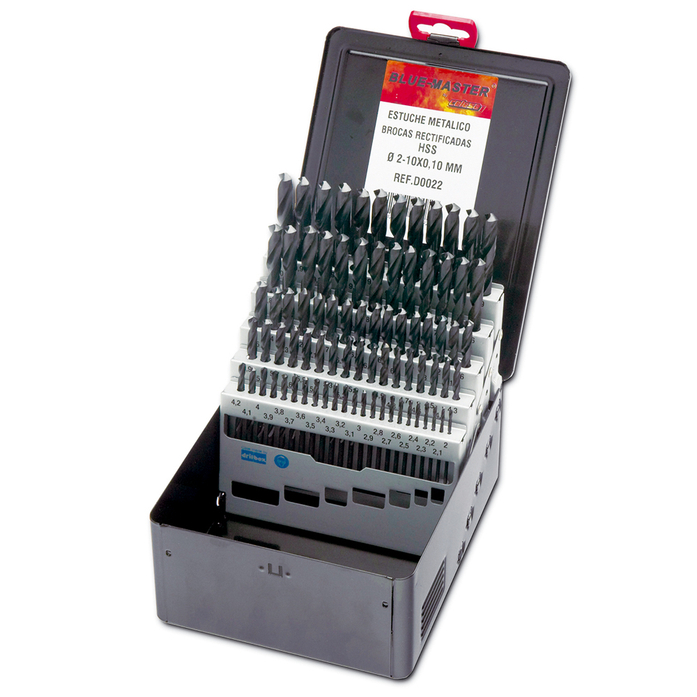 D0022 | ESTUCHE BLUE-MASTER METALICO BROCA Ø2-10X0,1MM