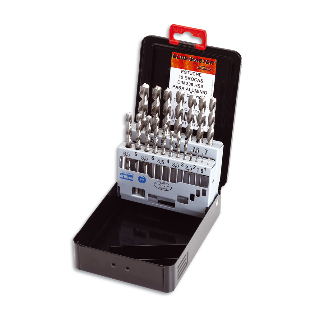 D16010 | ESTUCHE BLUE-MASTER METALICO BROCA P/ALUMINIO Ø 1-10X0,50 MM