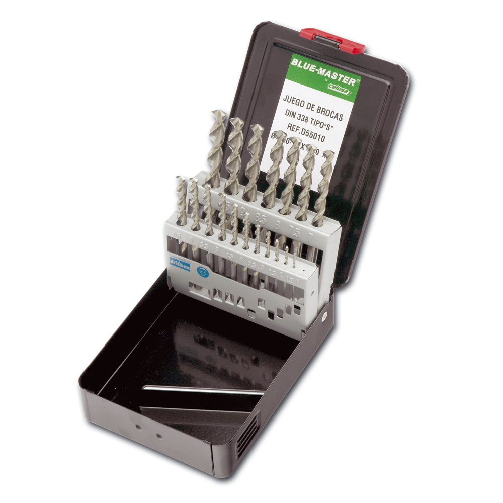 D55010 | ESTUCHE BLUE-MASTER METALICO BROCA DIN338 HSS-Co T/S Ø1,5-10X0,50