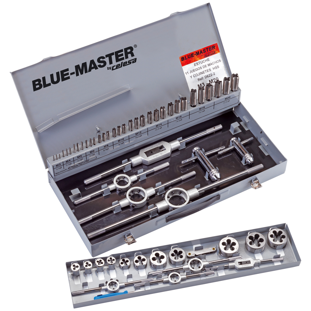 D622-2 | ESTUCHE BLUE-MASTER MACHOS Y COJINETES D622-2ª M3-M20