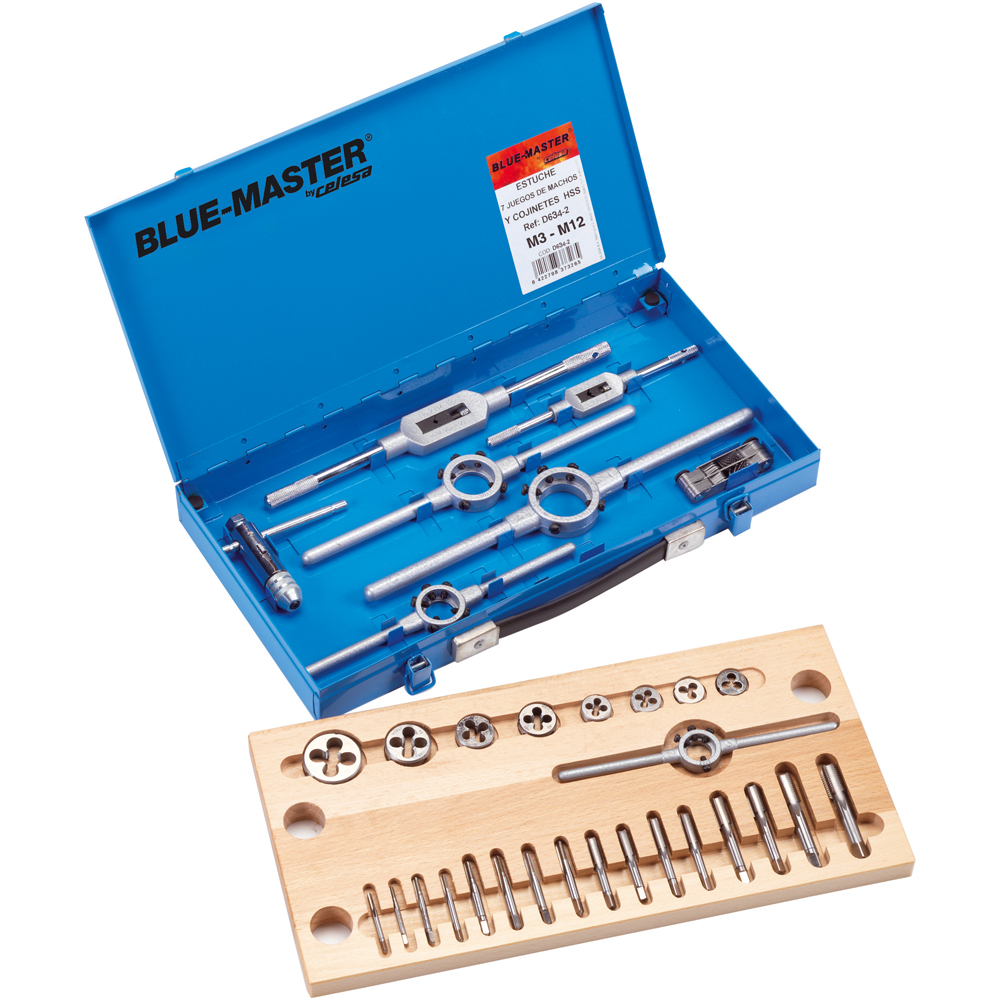 D634-2 | ESTUCHE BLUE-MASTER MACHOS Y COJINETES D634-2ª M3-M12 M/FINA