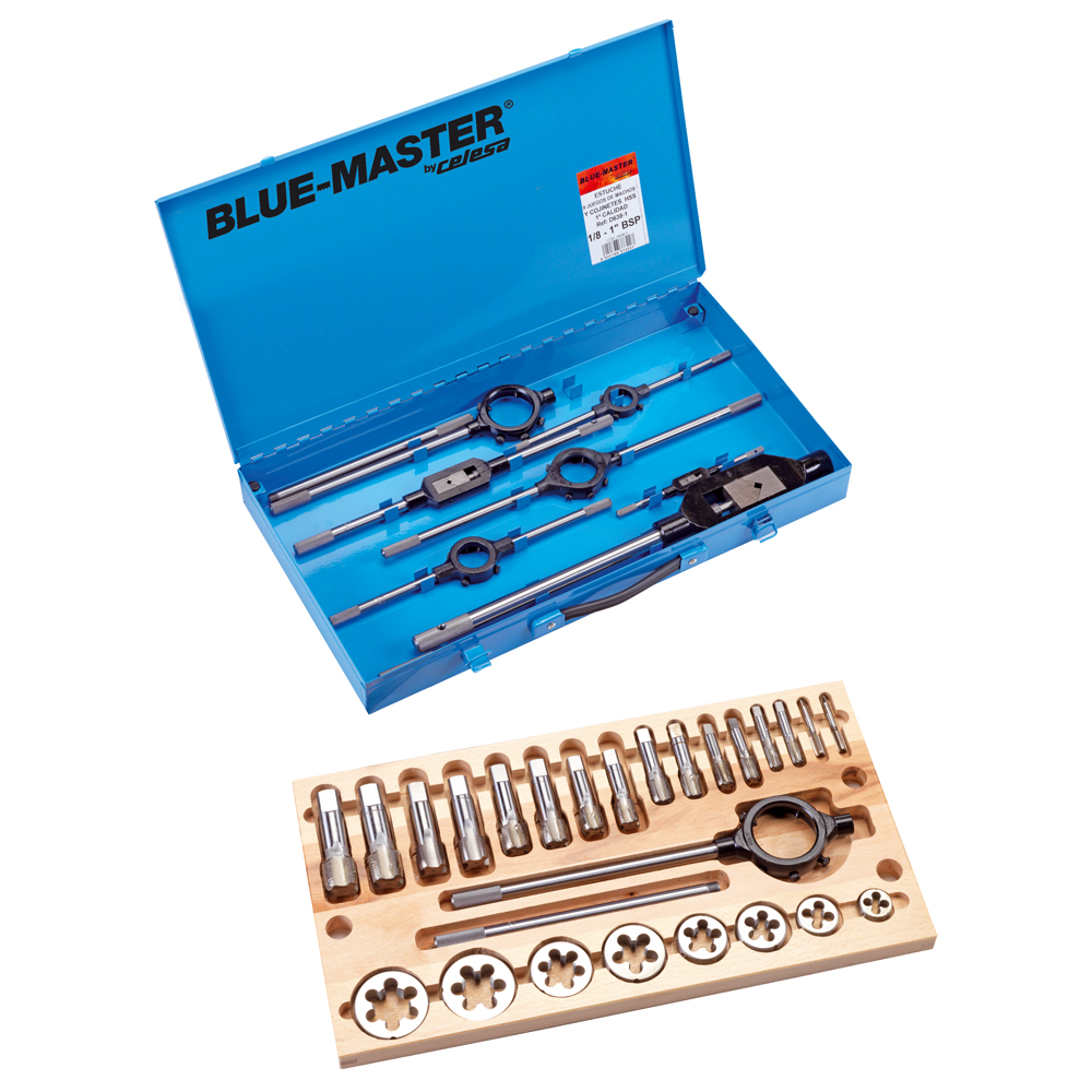 D638-2 | ESTUCHE BLUE-MASTER MACHOS Y COJINETES D638-2ª 1/8-1 BSP