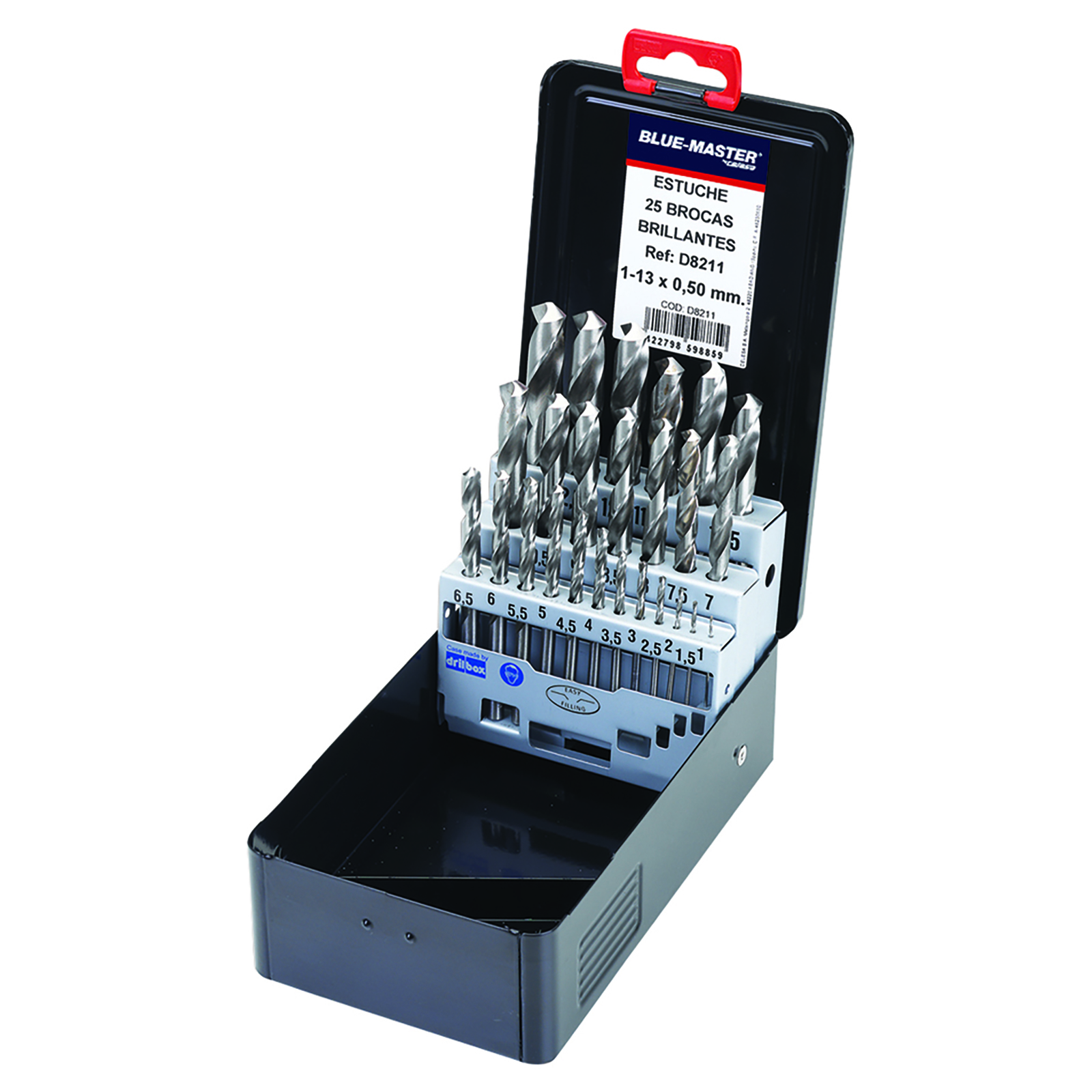 D8211 | ESTUCHE BLUE-MASTER METALICO BROCA BRILLANTES Ø 1-13X0,50MM