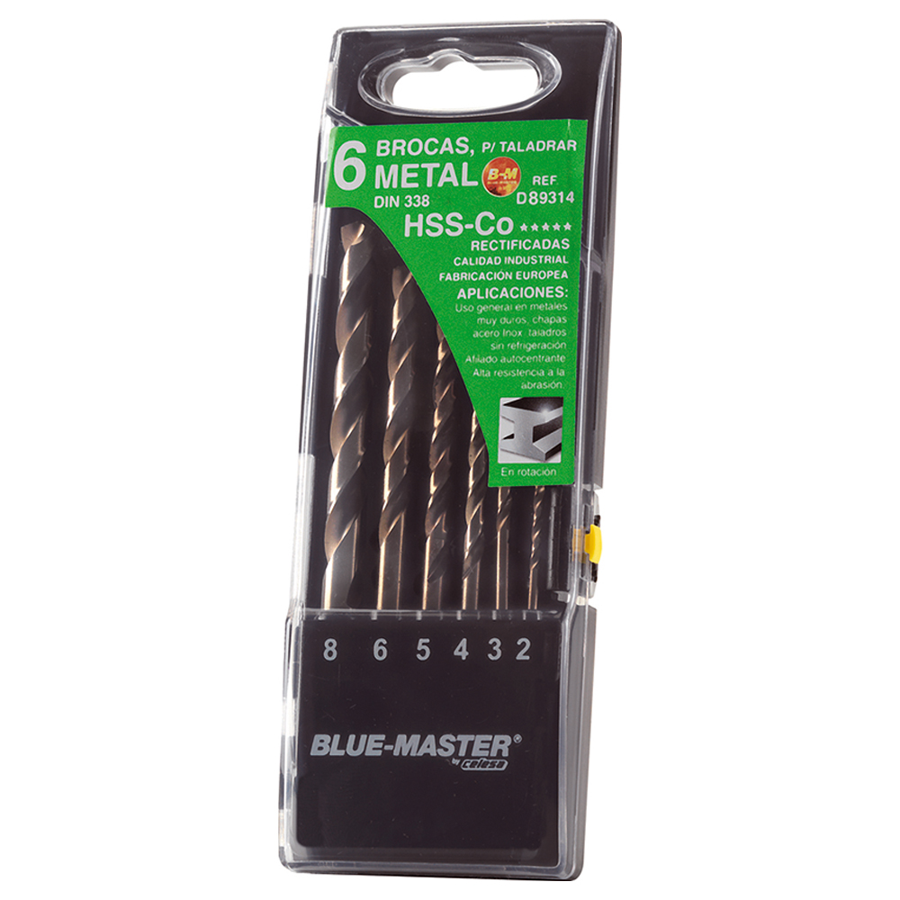 D89314 | ESTUCHE BLUE-MASTER BROCA 6 PZAS HSS-Co. 8% Ø2-8 MM D89314