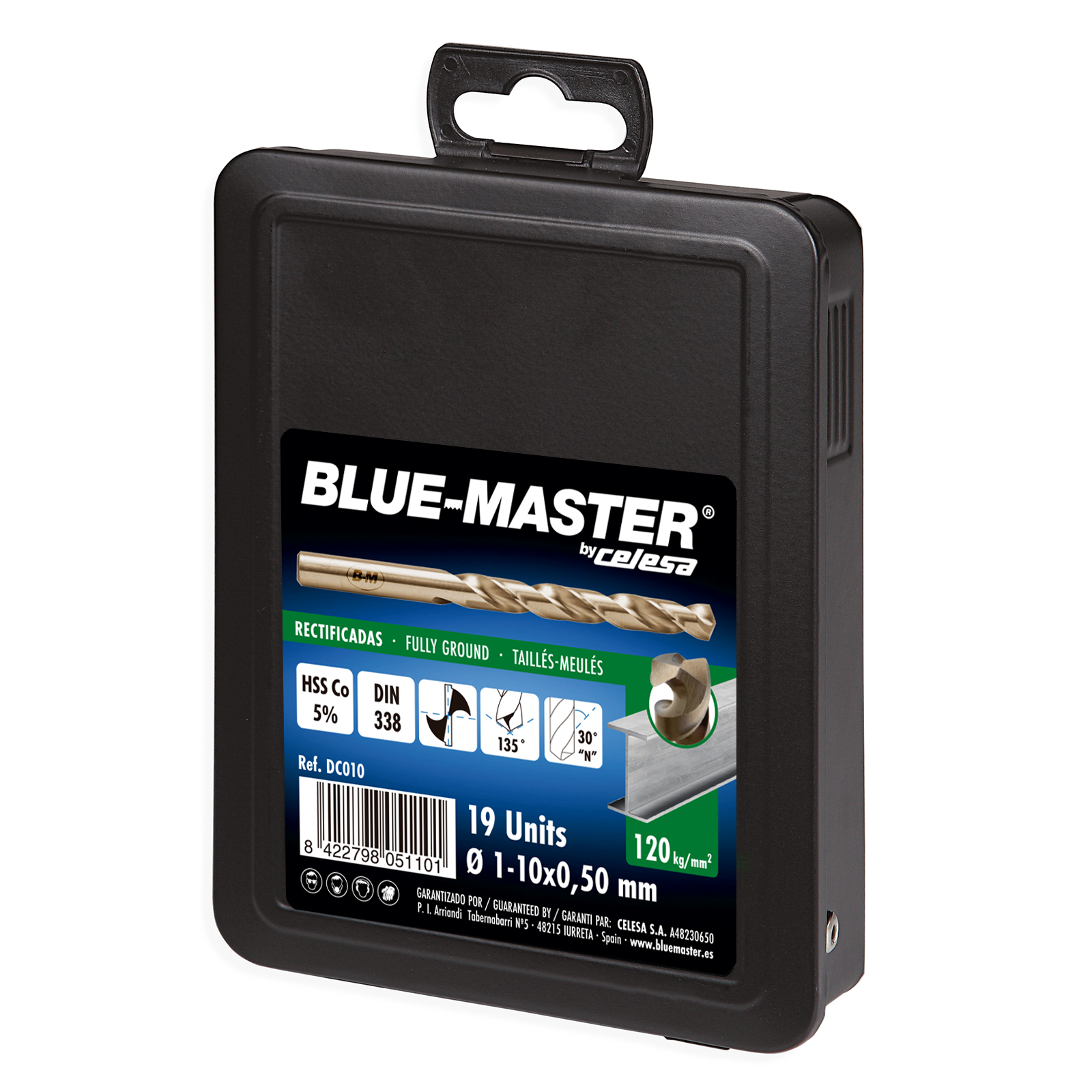 DC010 | ESTUCHE BLUE-MASTER METALICO BROCA HSS-Co Ø 1-10X0,50 MM