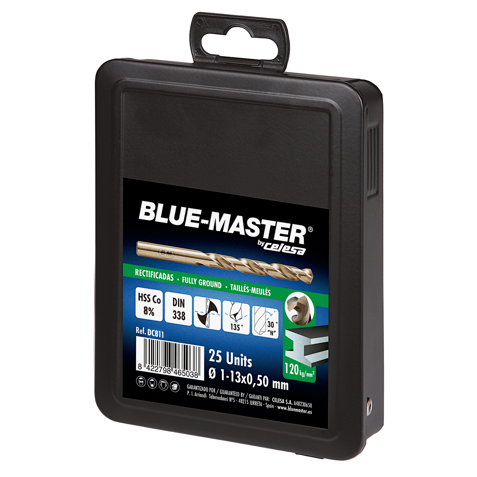 DC811 | ESTUCHE BLUE-MASTER METALICO BROCA HSS-Co 8% Ø 1-13X0,50 MM