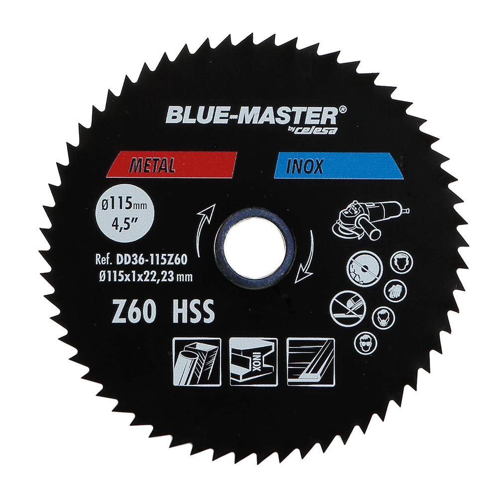 DD36-115Z60 | DISCO BLUE-MASTER HSS DE CORTE METAL Ø115mm Z60