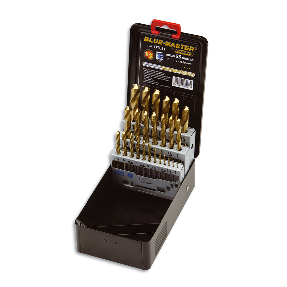 DT011 | ESTUCHE BLUE-MASTER METALICO BROCA TIN Ø1-13x0,50