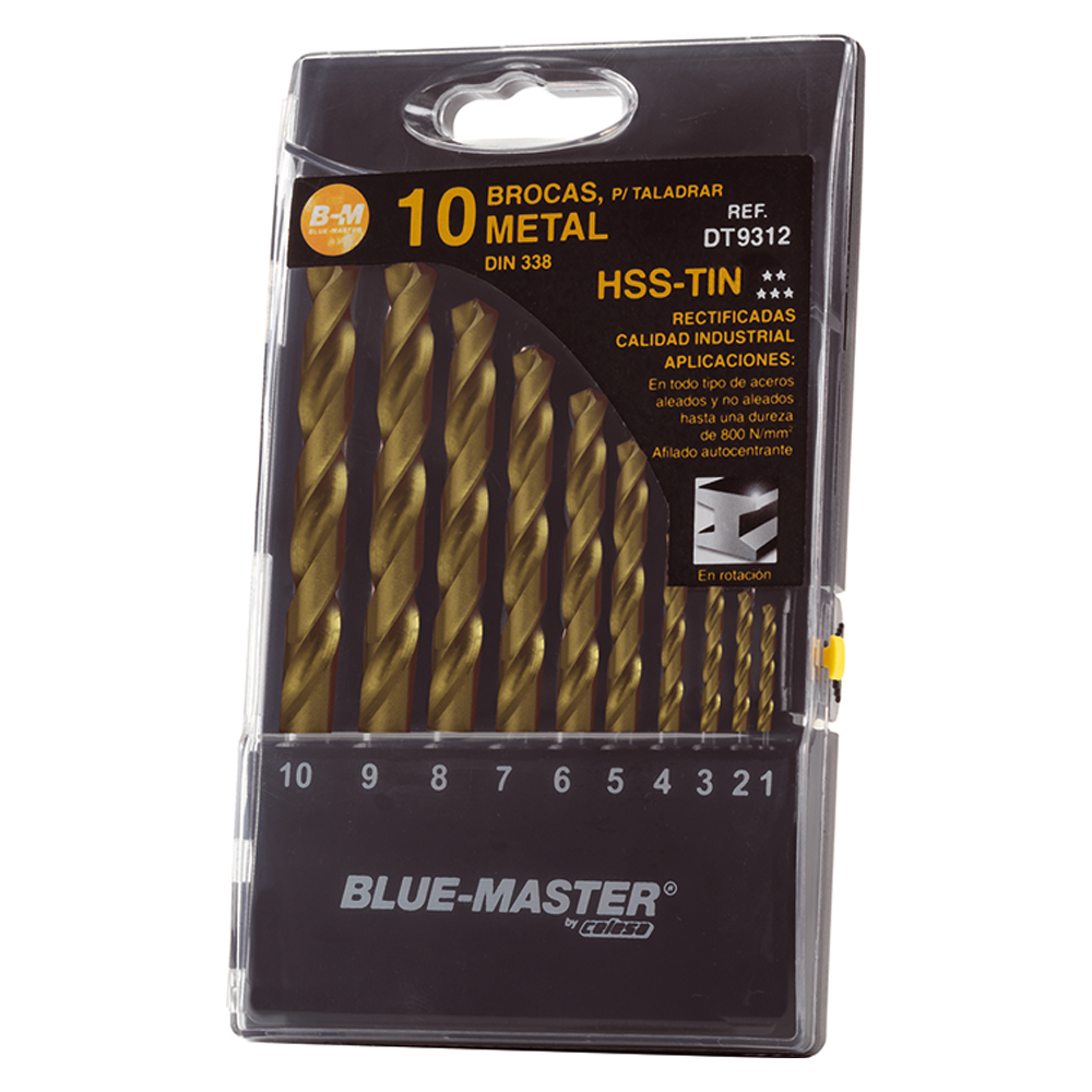 DT9312 | ESTUCHE BLUE-MASTER BROCA HSS Ø1-10X1MM RF. DT9312 TIN