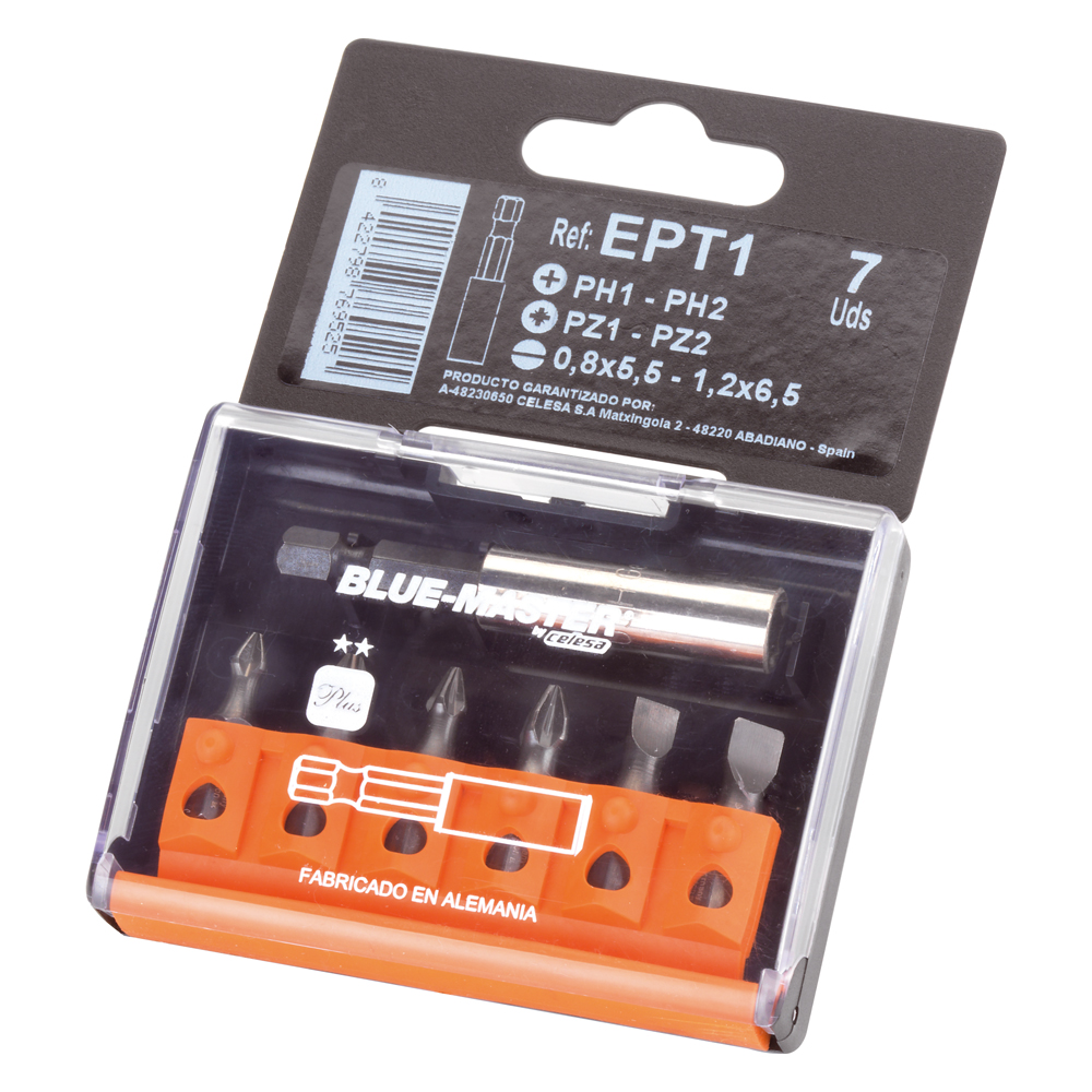 EPT1 | ESTUCHE BLUE-MASTER PUNTAS ATORNILLAR 7 PIEZAS EPT1