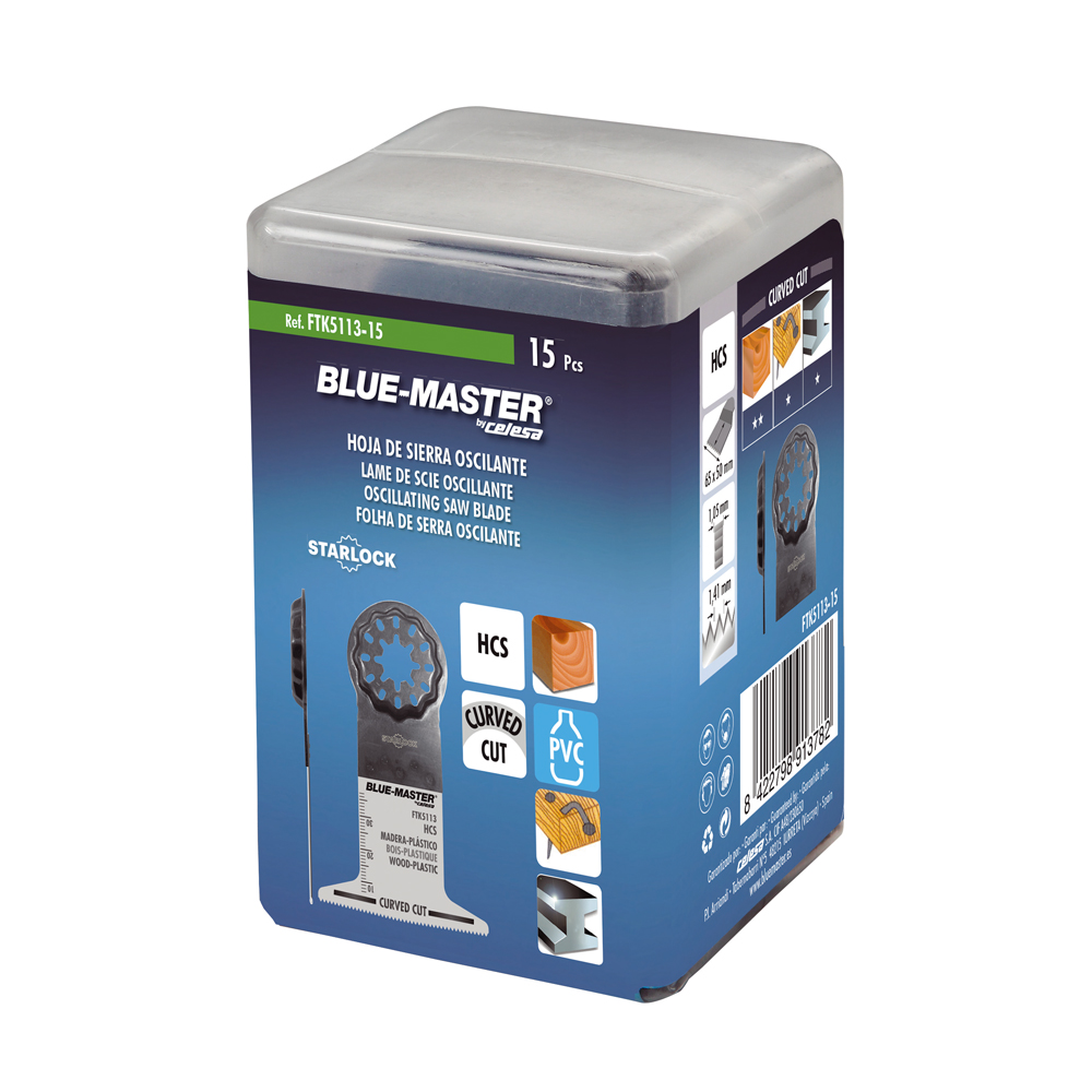 FTK5113-15 | CUCHILLA BLUE-MASTER STARLOCK HCS CURVA 65x50mm 15 PCS