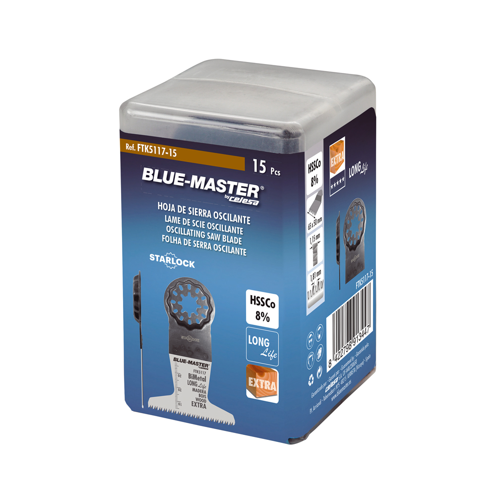 FTK5117-15 | CUCHILLA BLUE-MASTER STAR BIM DOBLE DENTADO JAPONES 65X50 15P