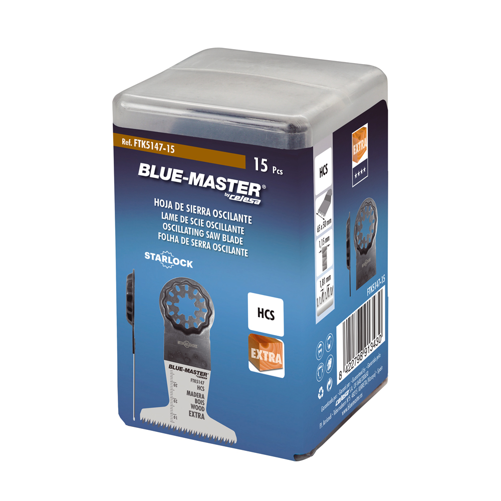 FTK5147-15 | CUCHILLA BLUE-MASTER STAR HCS DOBLE DENTADO JAPONES 65X50 15P