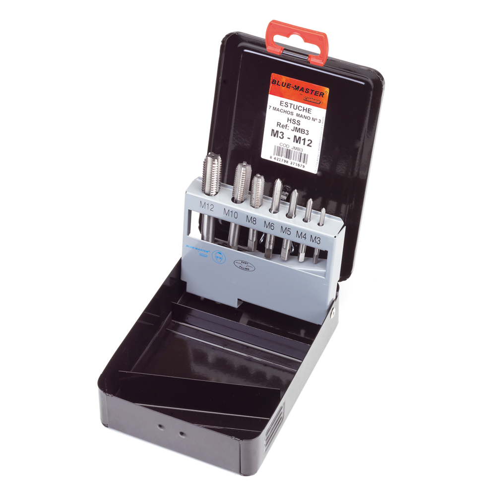 JMBI3 | 7 MACHOS BLUE-MASTER MANO Nº 3 HSS M3 A M12 IZQUIERDA