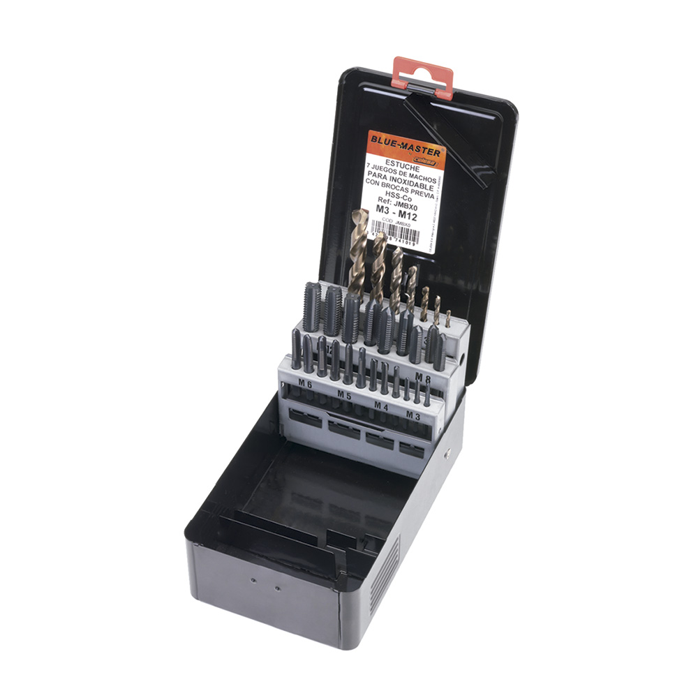 JMBMD2 | 7 JUEGO BLUE-MASTER  MACHOS 3PCS.M3- M12 METAL DURO