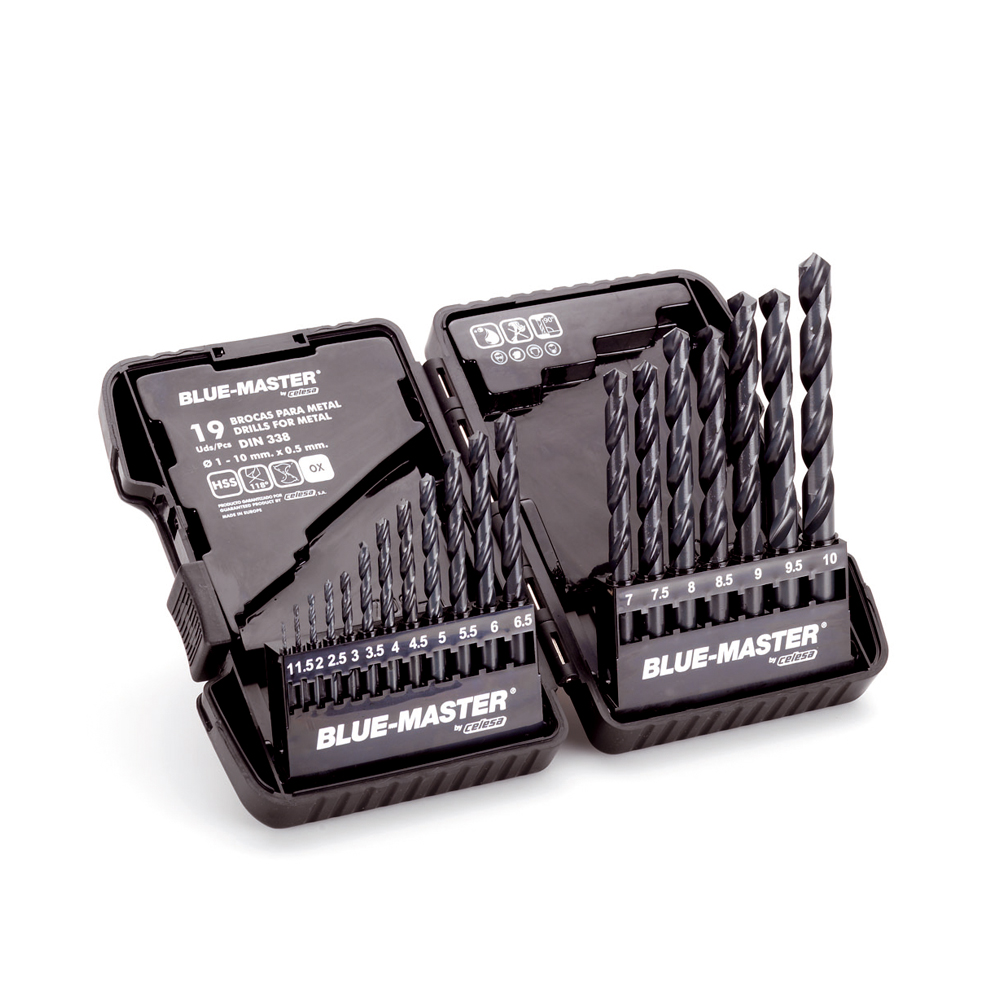 P0010 | ESTUCHE PLÁSTICO BLUE-MASTER  BROCA RECT. HSS Ø 1-10X0,50 MM