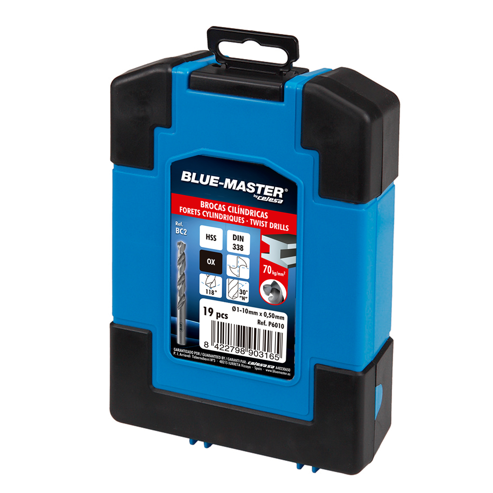 P6010 | ESTUCHE BLUE-MASTER AZUL BROCA 19PCS HSS DIN338 Ø1-10X0,5MM