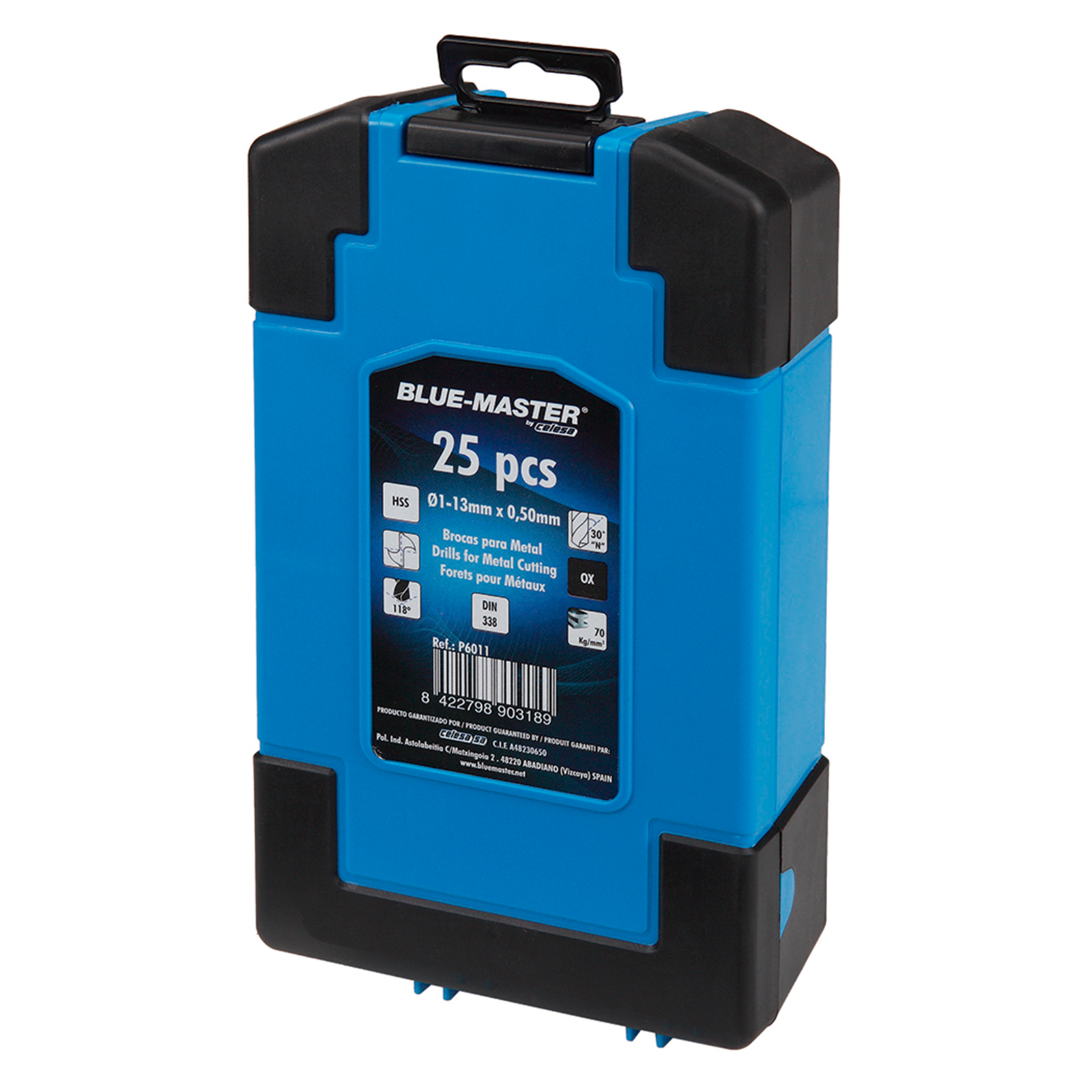 P6011 | ESTUCHE BLUE-MASTER AZUL BROCA 25PCS HSS DIN338 Ø1-13X0,5MM