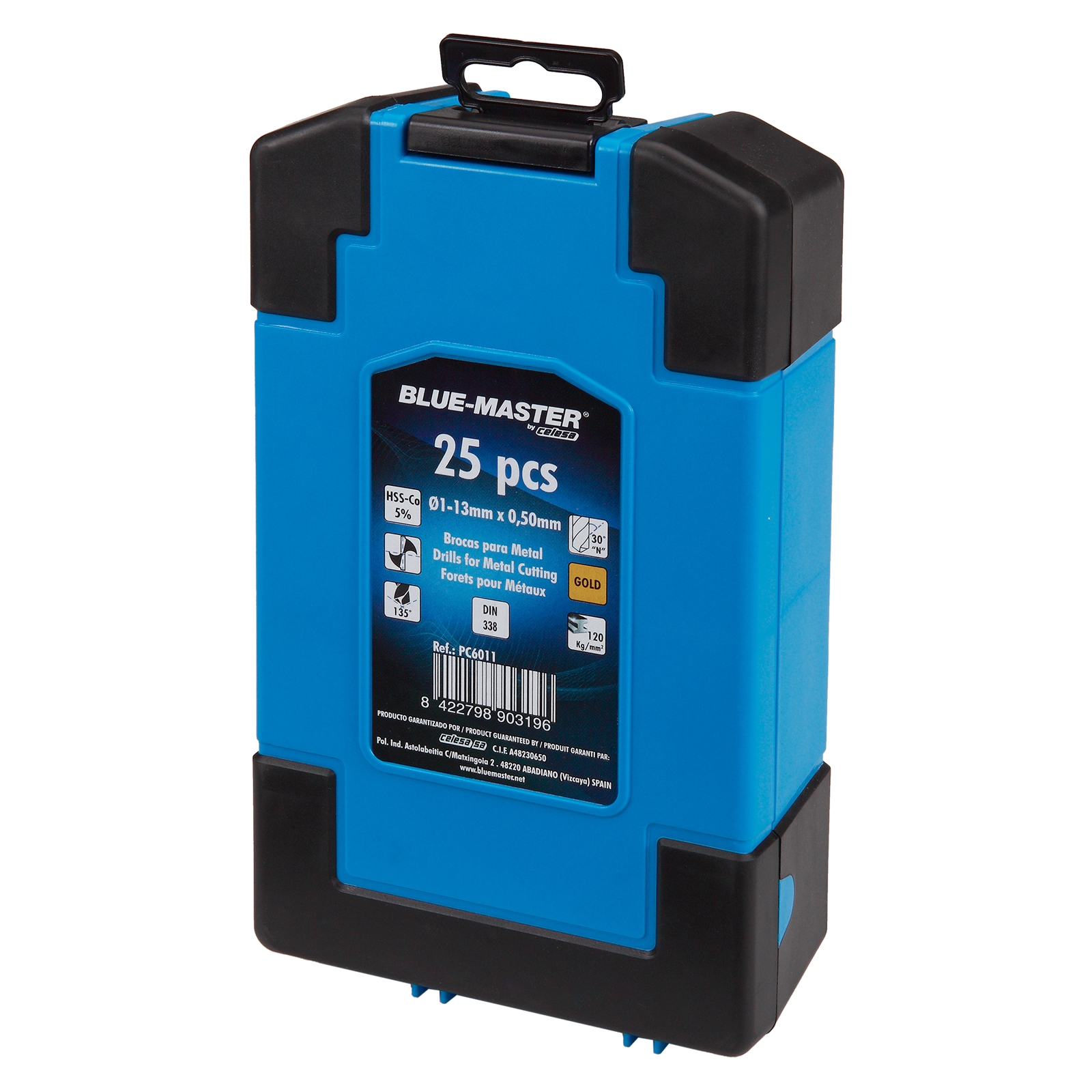 PC6011 | ESTUCHE BLUE-MASTER AZUL BROCA 25PCS HSS-Co DIN338 Ø1-13X0,5MM
