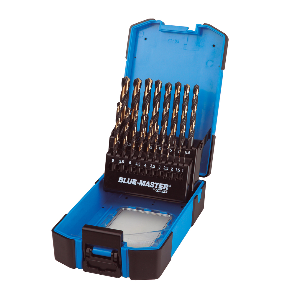 PP6010 | ESTUCHE BLUE-MASTER AZUL BROCA 19PCS HSS-G DIN338 Ø1-10X0,5MM