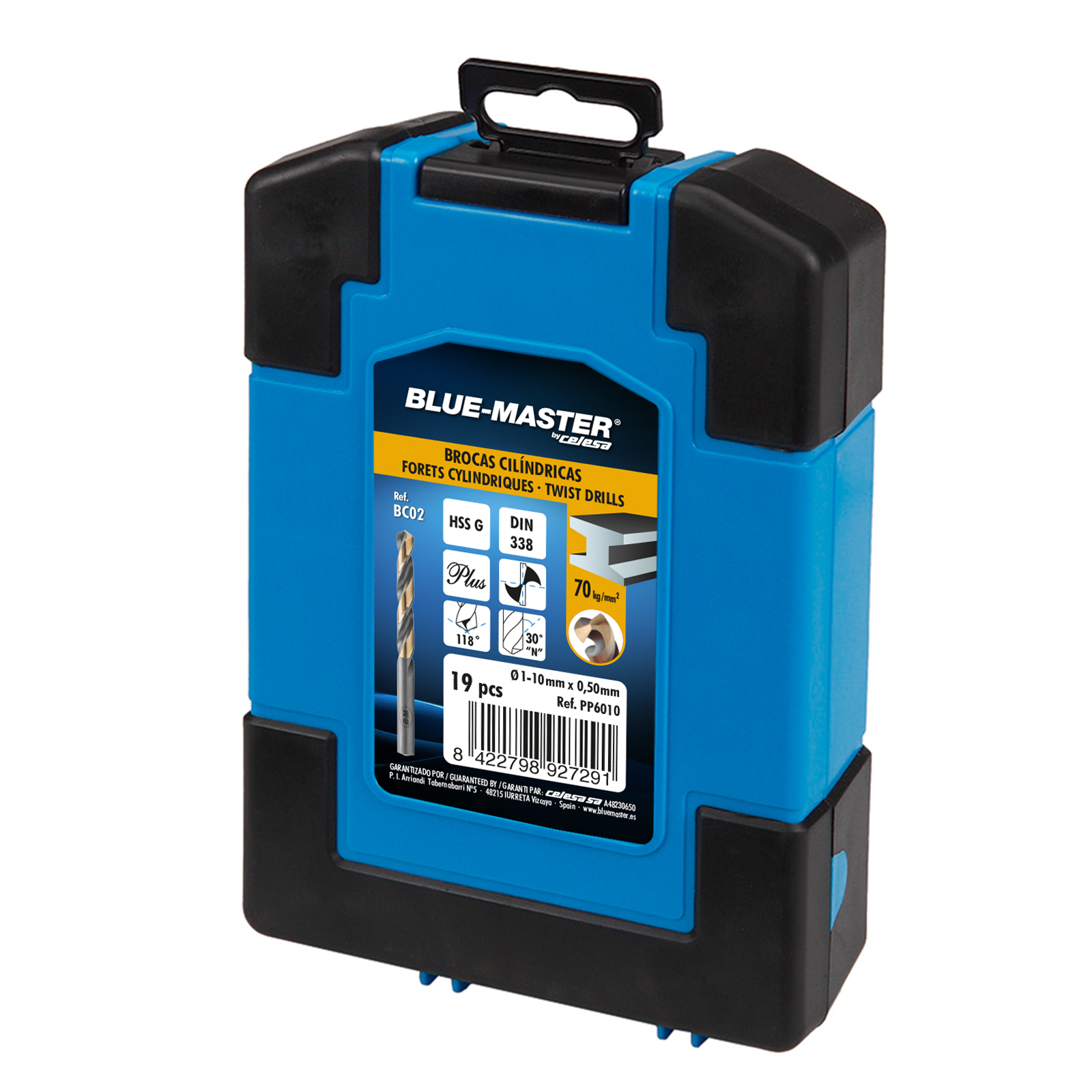 PP6010 | ESTUCHE BLUE-MASTER AZUL BROCA 19PCS HSS-G DIN338 Ø1-10X0,5MM