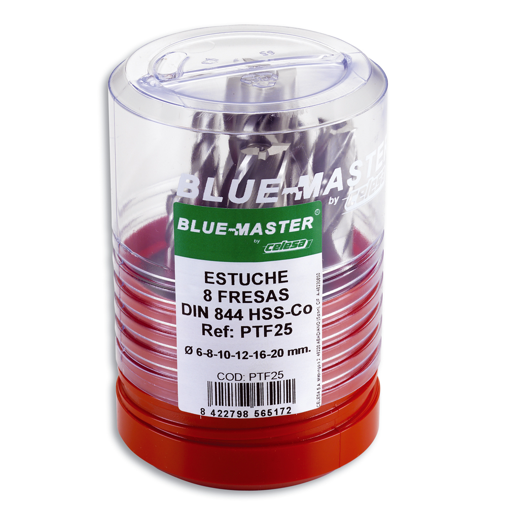 PTF21 | JUEGO BLUE-MASTER 6 FRESA DIN 327 M42 Ø 6-8-10-12-16-20