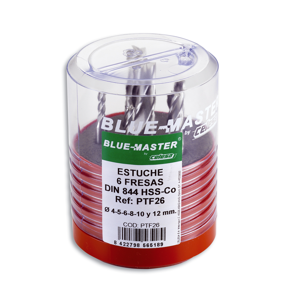 PTF26 | JUEGO BLUE-MASTER 6 FRESA DIN 844 C/C M42 Ø 4-5-6-8-10-12