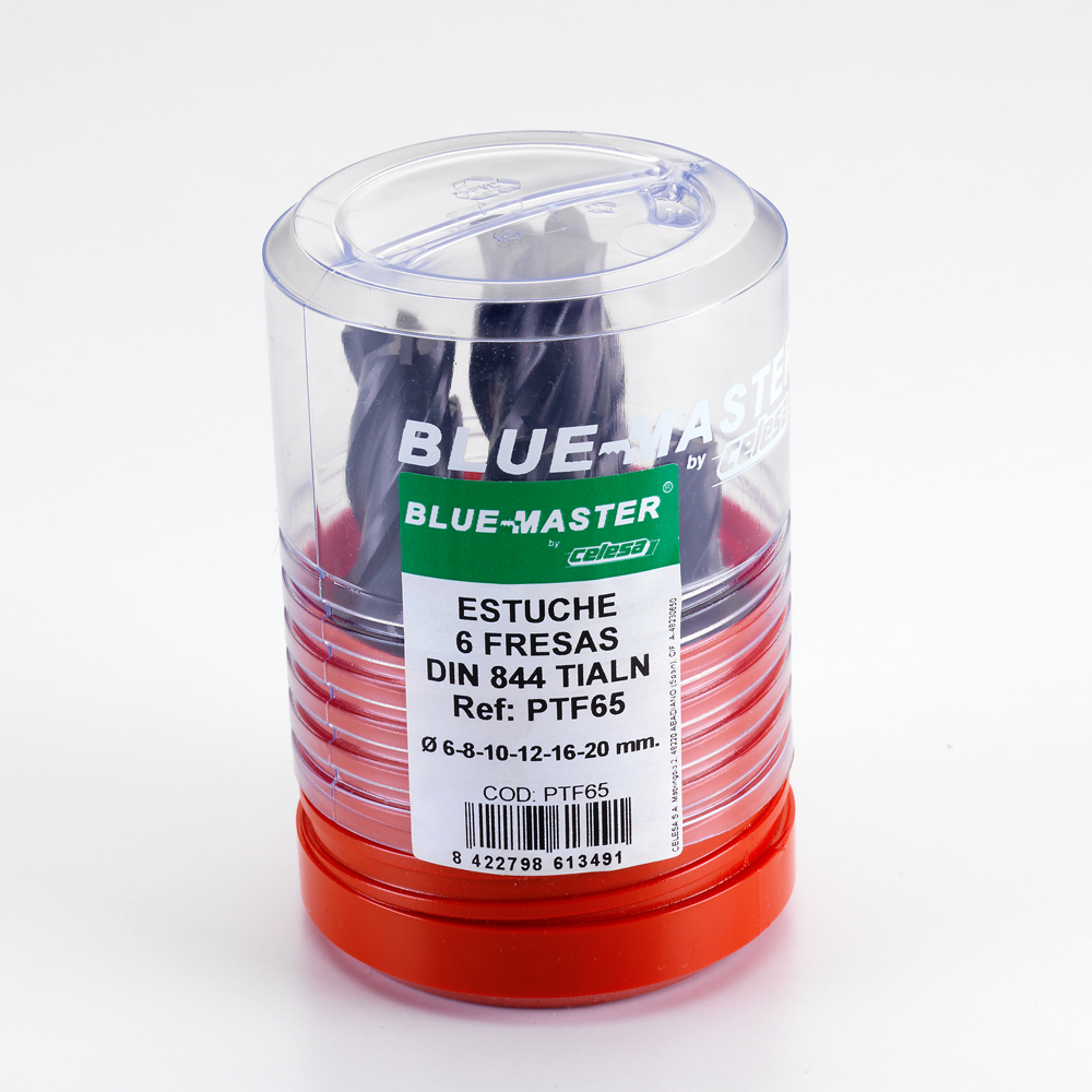 PTF65 | JUEGO BLUE-MASTER 6 FRESA DIN844 TIALN C/C 6-8-10-12-16-20