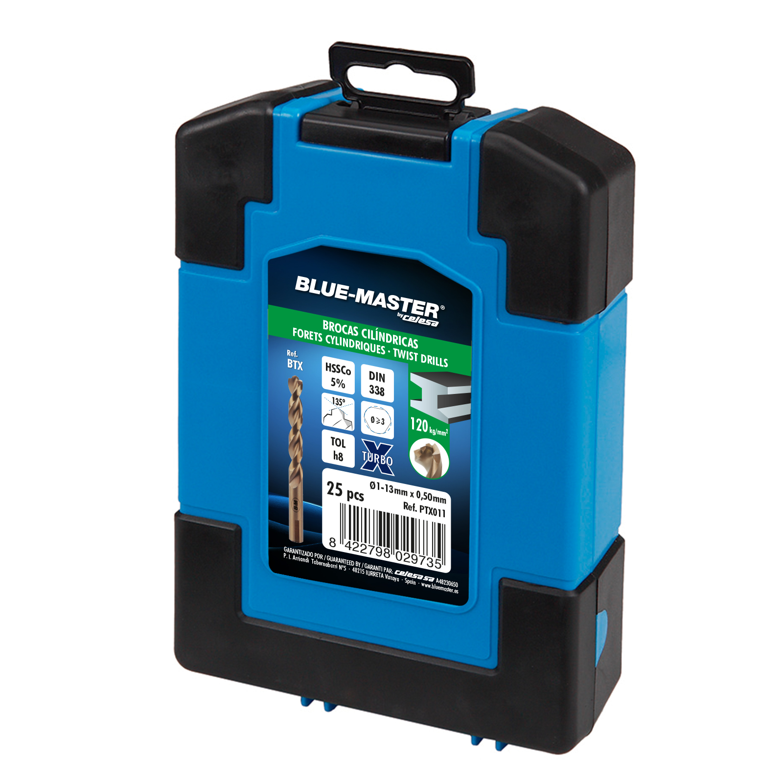 PTX010 | ESTUCHE BLUE-MASTER BROCAS PLASTICO HSS-CO XTURBO
