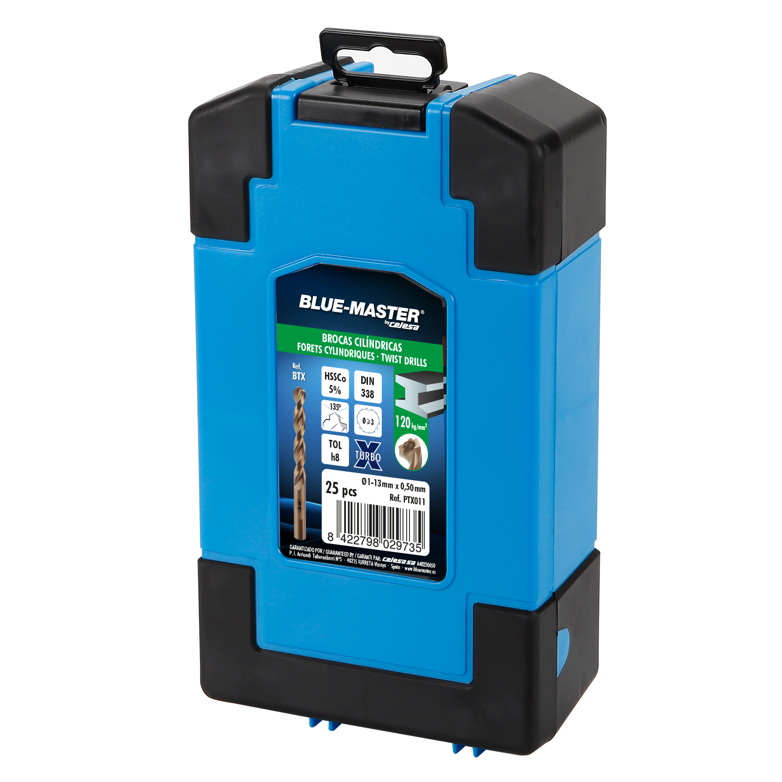 PTX011 | ESTUCHE BLUE-MASTER BROCAS PLASTICO HSS-CO XTURBO