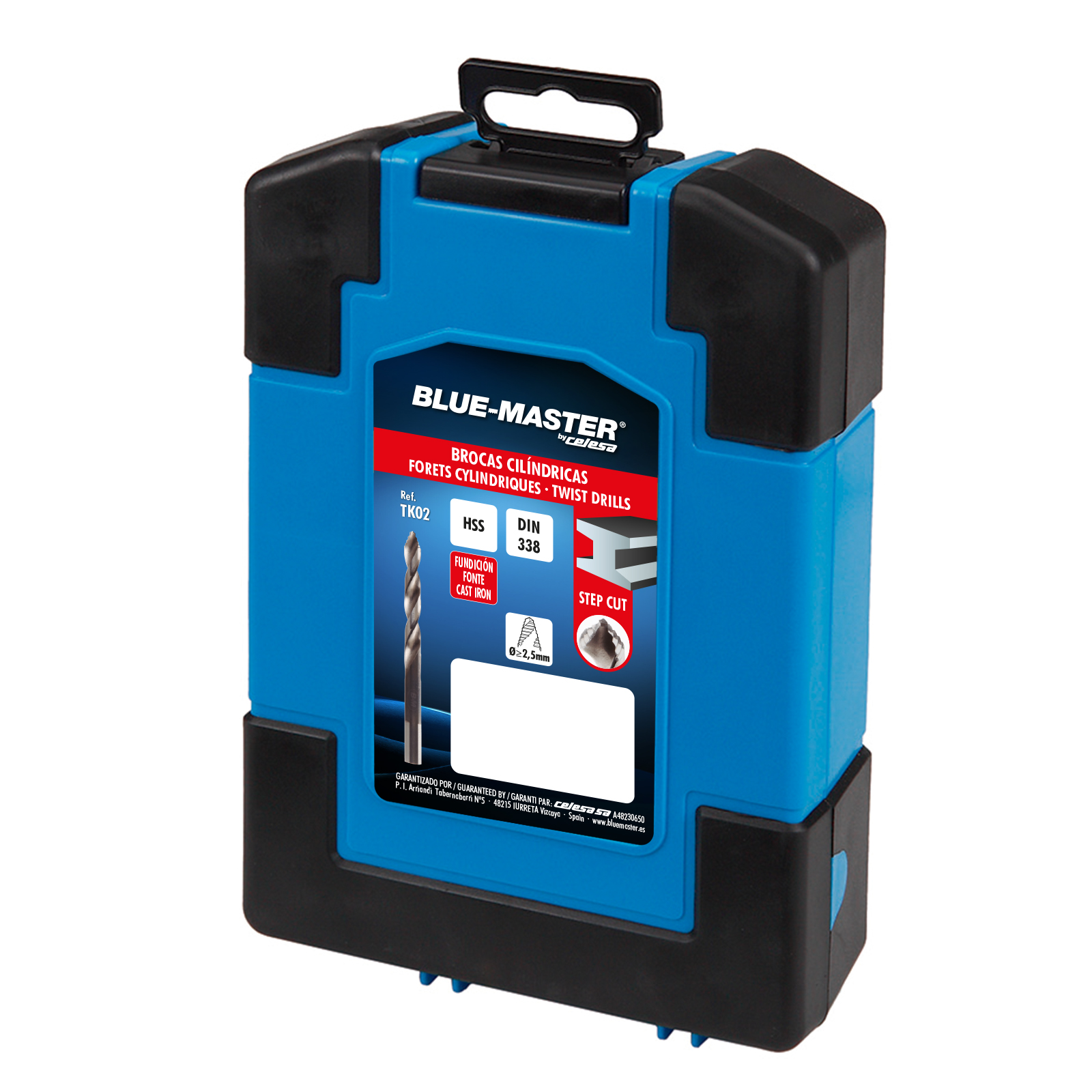 TK02010 | ESTUCHE BLUE-MASTER 19 BROCAS CILINDRICAS HSS STEP CUT Ø1-10x0,50