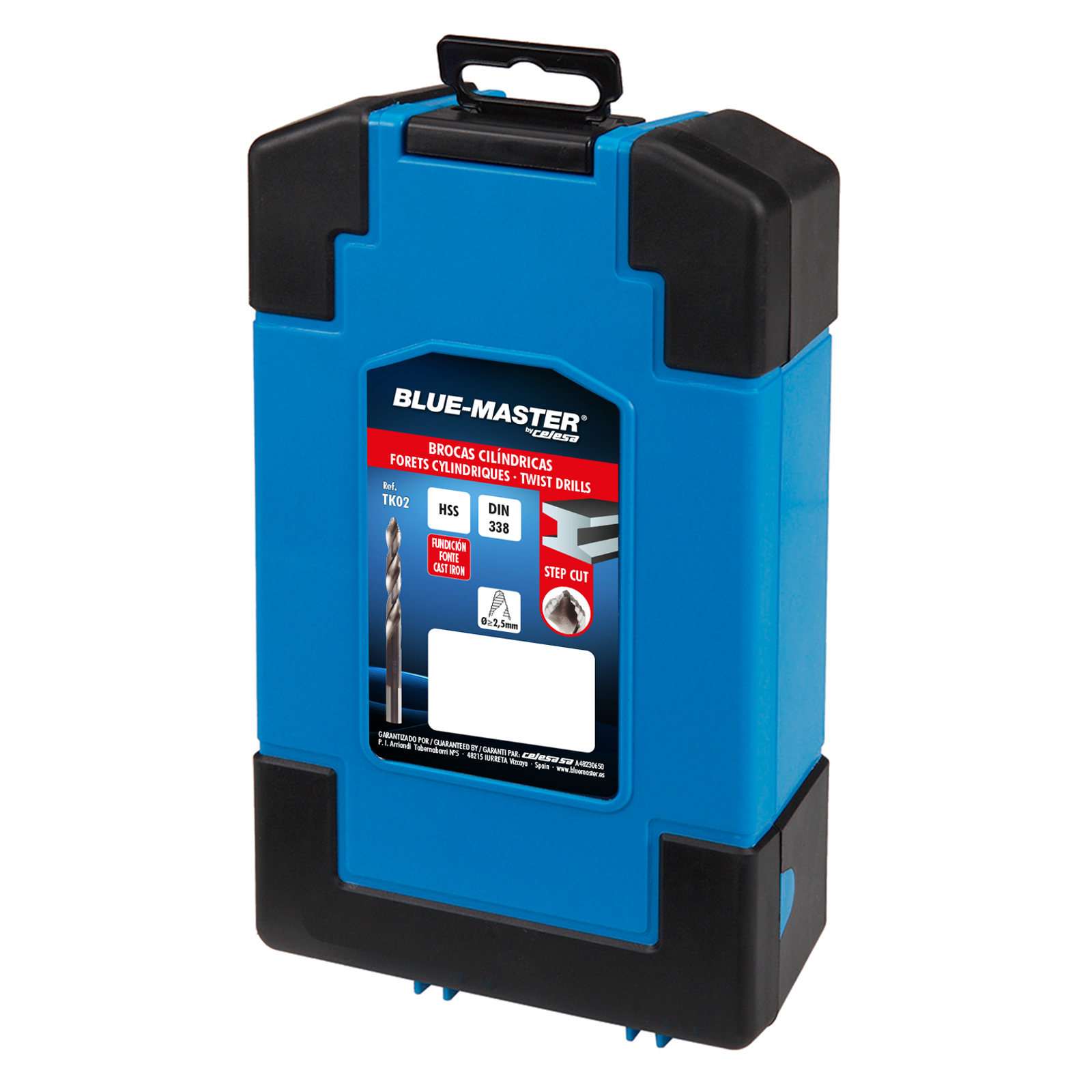 TK02011 | ESTUCHE BLUE-MASTER 25 BROCAS CILINDIRCAS HSS STEP CUT Ø1-13x0,50