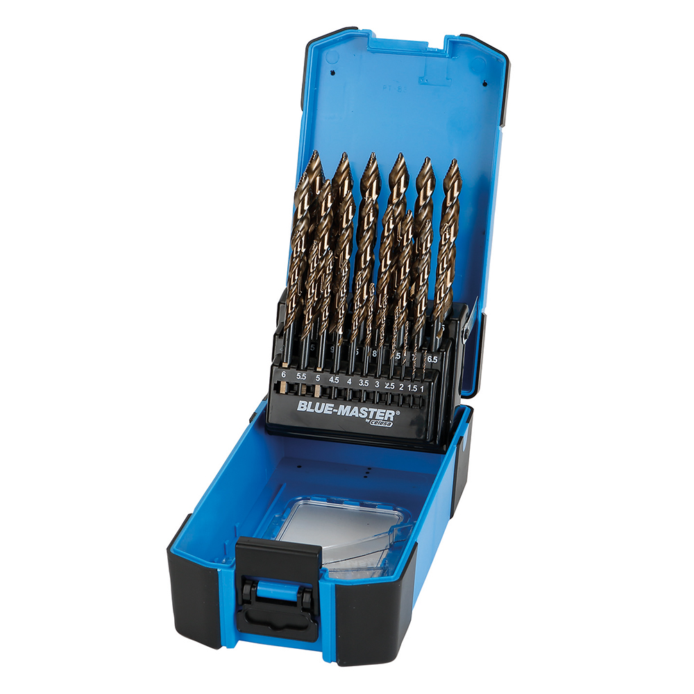 TK05011 | ESTUCHE BLUE-MASTER 25 BROCAS HSSCo5% STEP CUT Ø1-13x0,5MM