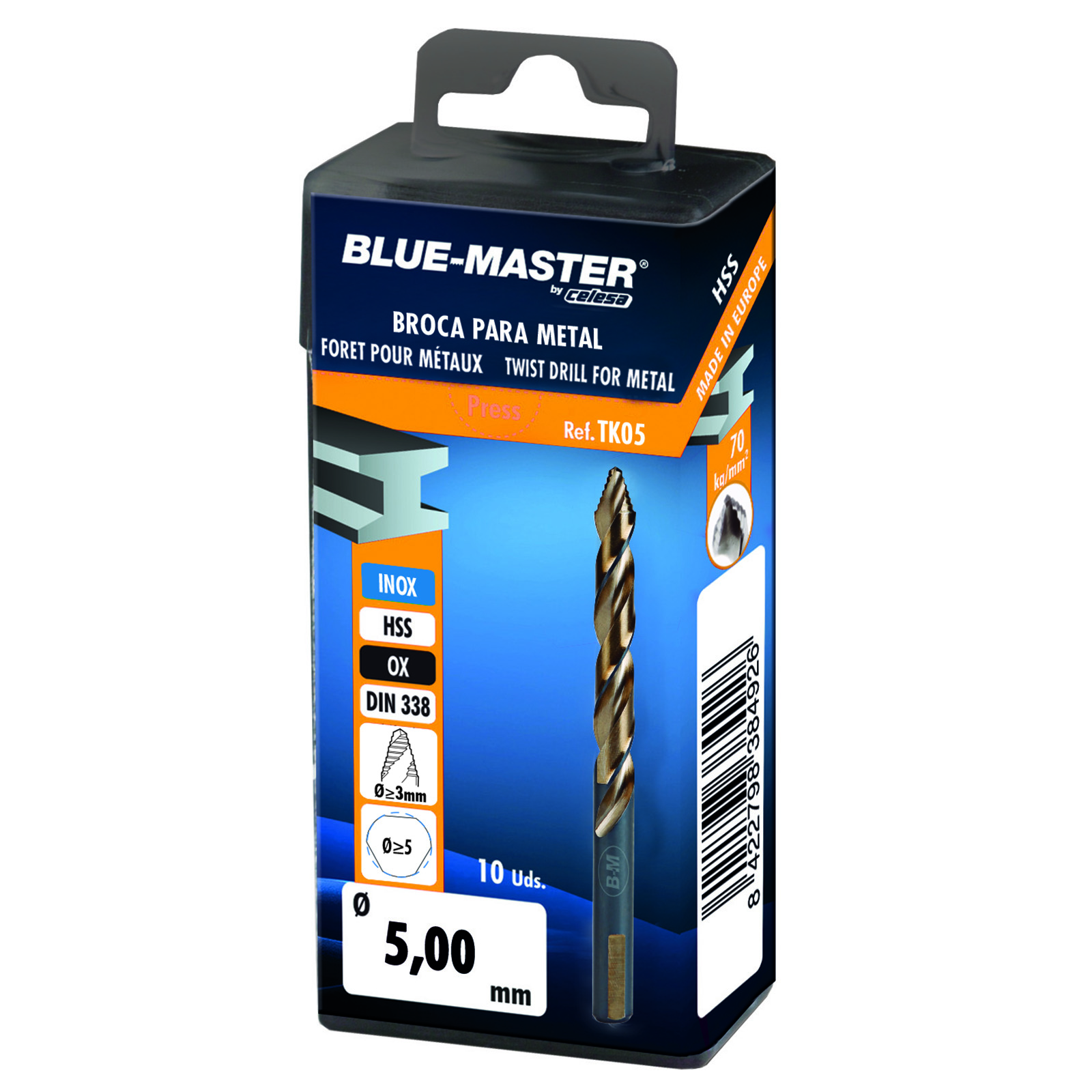 TK05 | BROCA BLUE-MASTER DIN338 HSS-Co 5% STEP CUT ANTI SPLIT