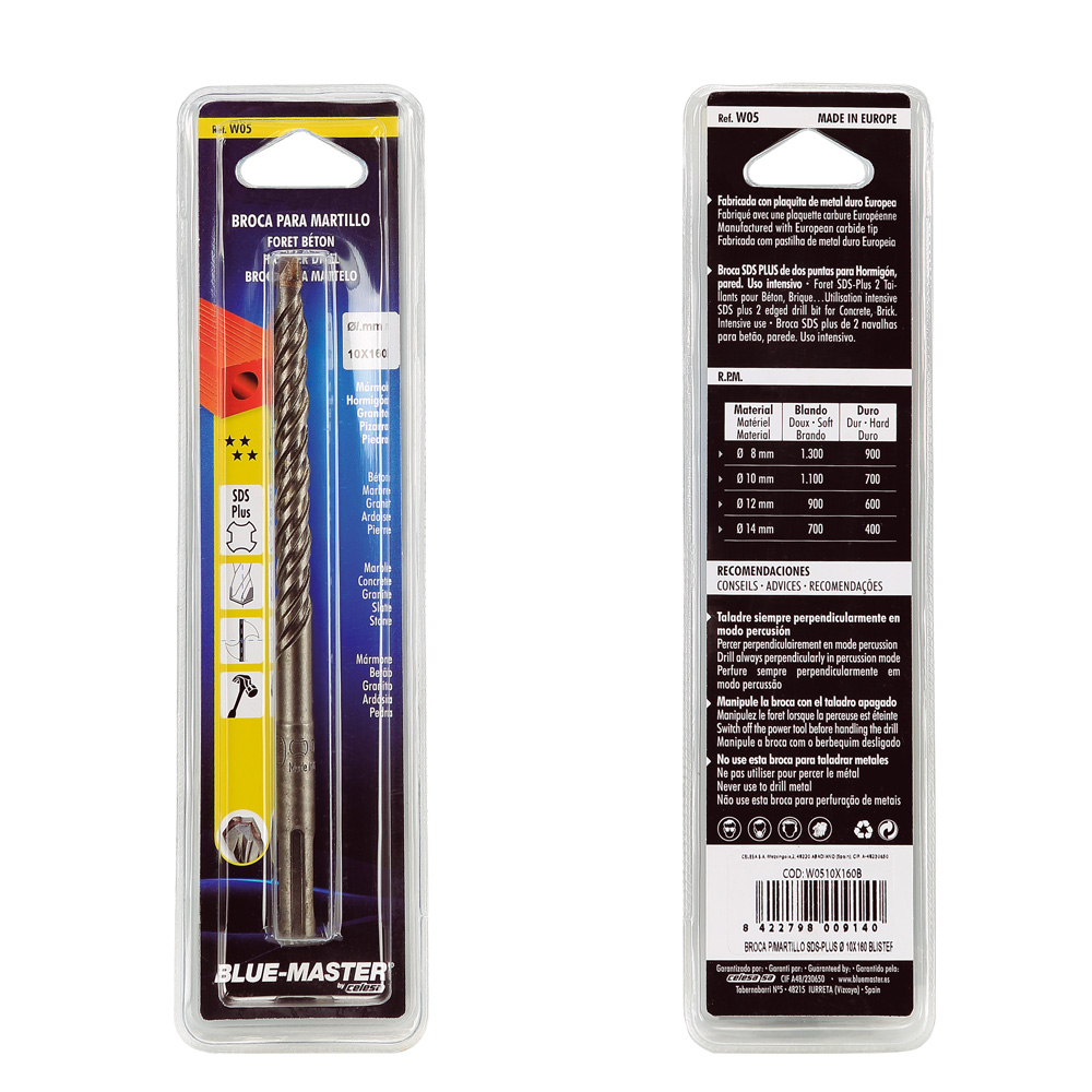 W05B | BROCA BLUE-MASTER PARA MARTILLO SDS-PLUS BLISTER