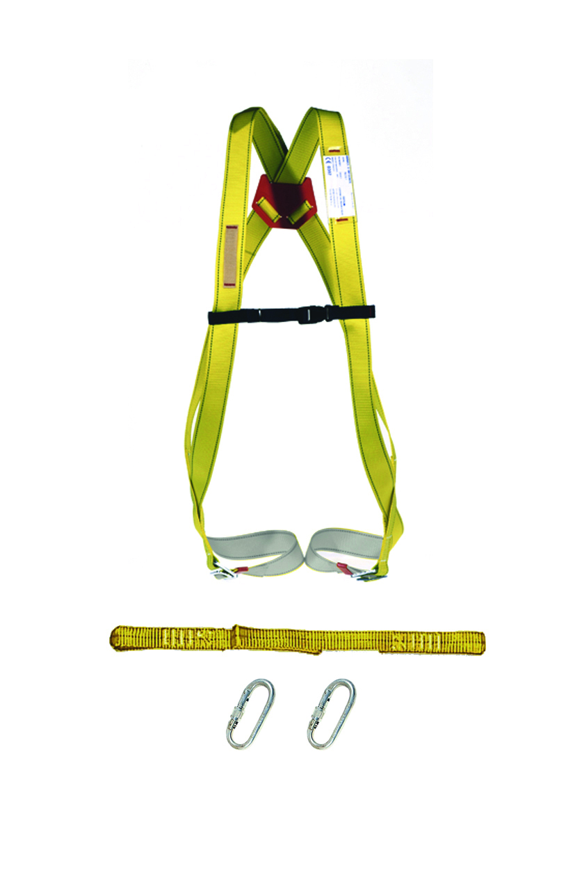 Arnés + Elemento amarre + 2 mosquetones KIT BACK