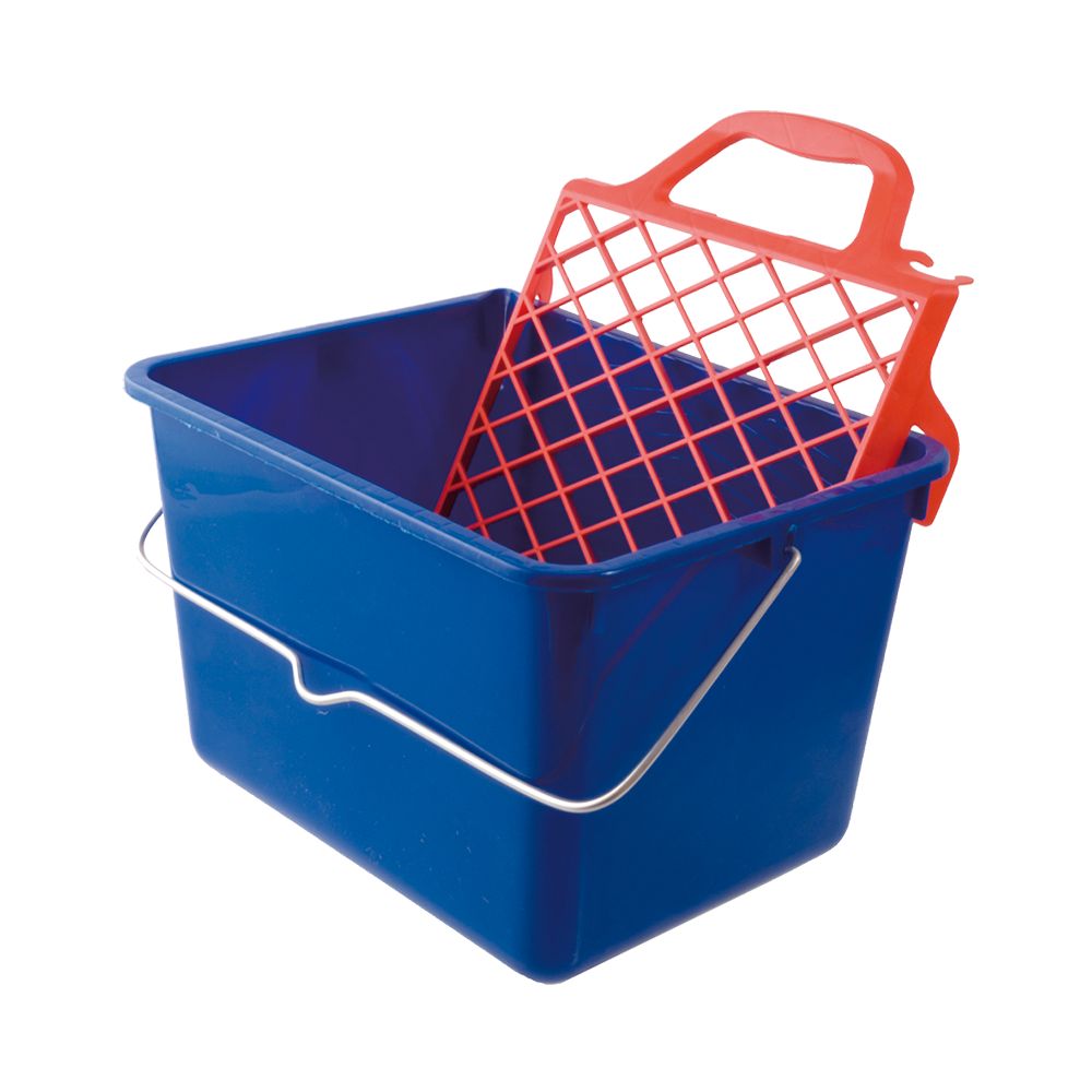 CUBETA PLÁSTICO 8 LITROS CON REJILLA DE PLÁSTICO