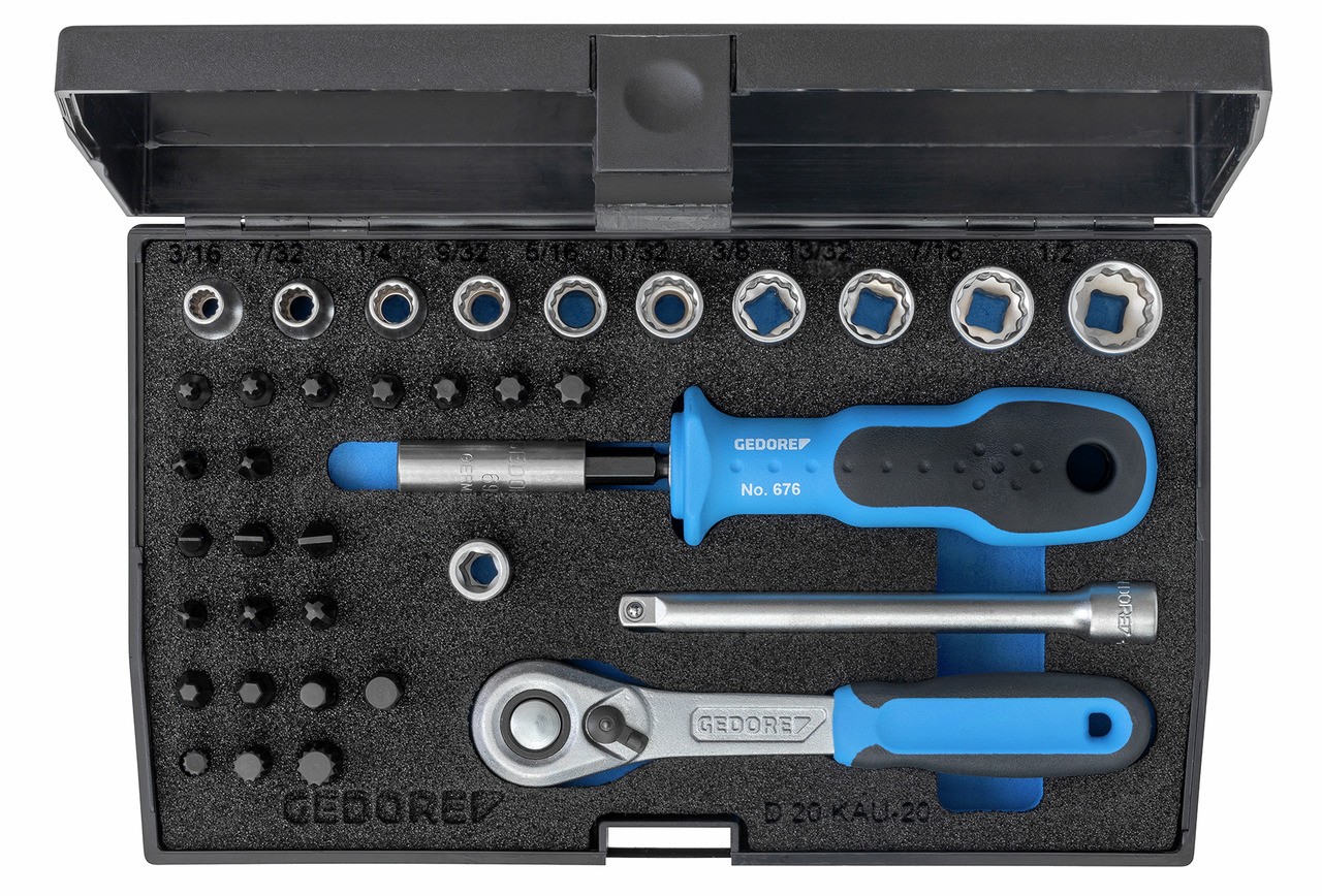 D 20 KAU-20 juego de llaves de vaso 1/4