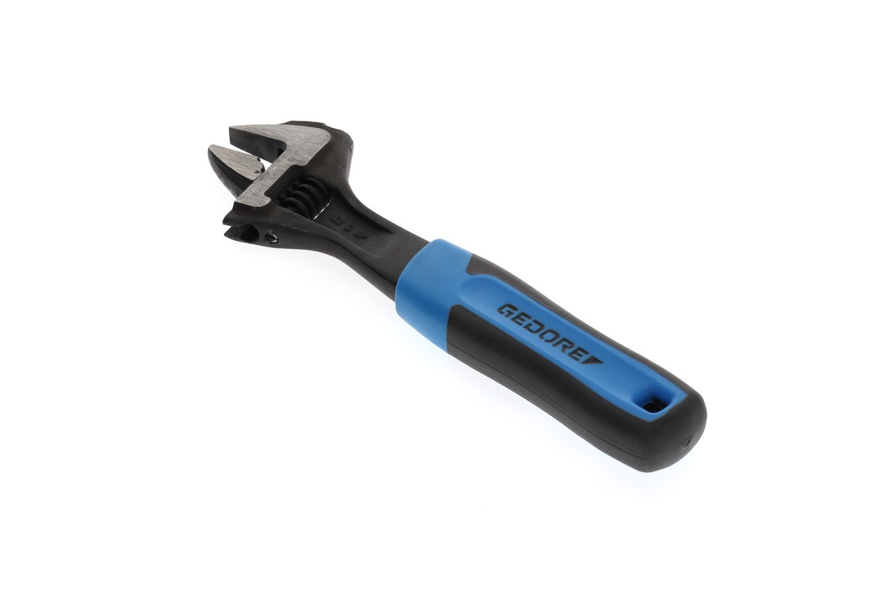 60 S 8 JP Llave de boca única 8", ajustable, fosfatado con mango de plástico