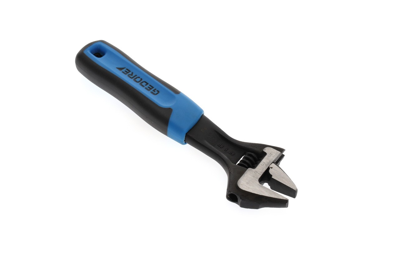 60 S 8 JP Llave de boca única 8", ajustable, fosfatado con mango de plástico