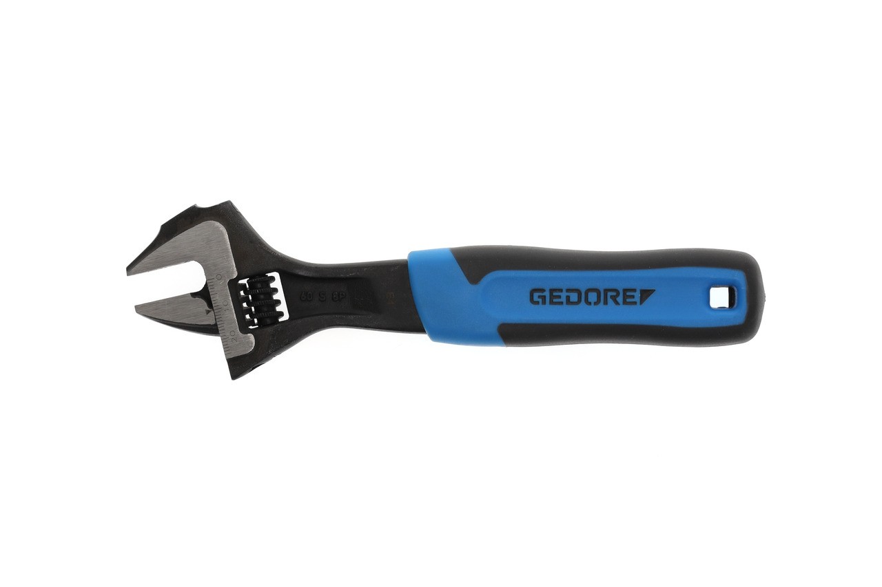 60 S 8 JP Llave de boca única 8", ajustable, fosfatado con mango de plástico