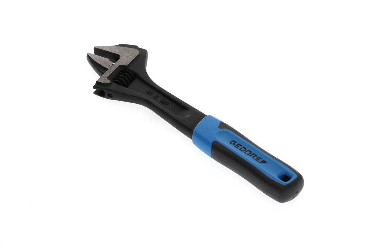 60 S 12 JP Llave de boca única 12", ajustable, fosfatado con mango de plástico