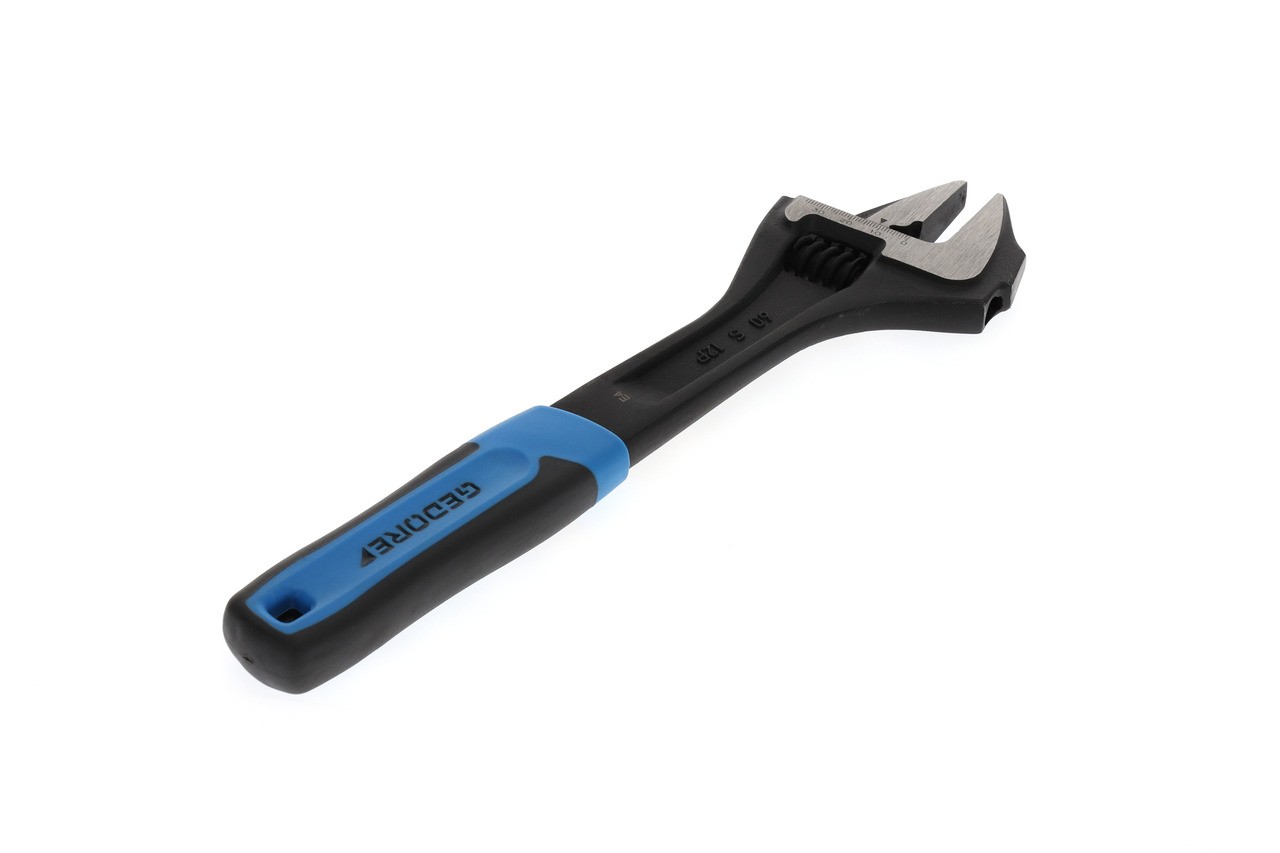 60 S 12 JP Llave de boca única 12", ajustable, fosfatado con mango de plástico