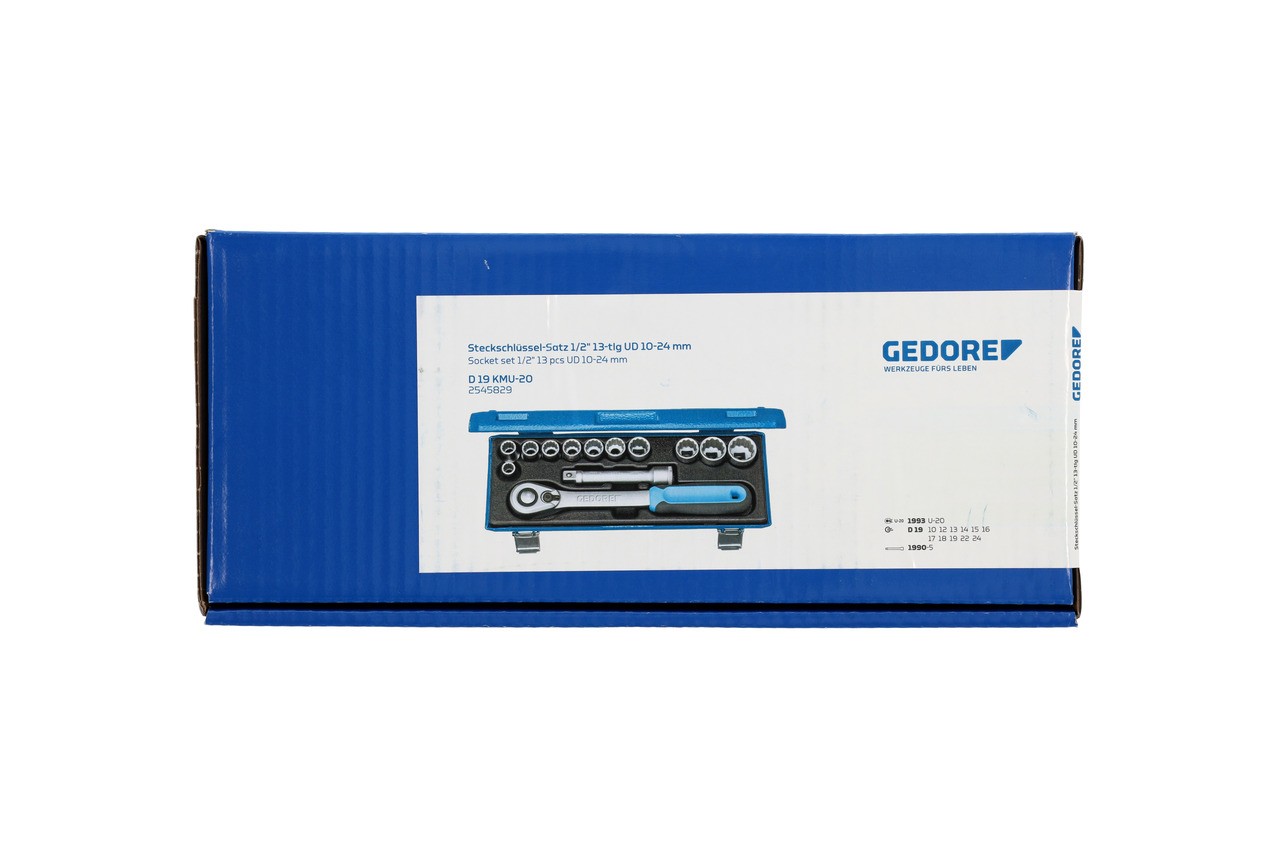 D 19 KMU-20 Juego de llaves de vaso 1/2", 13 piezas, perfil UD 10-24 mm