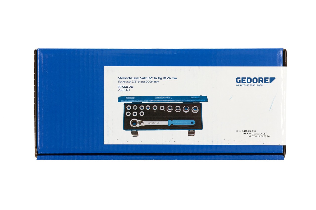 19 SKU-20 Juego de llaves de vaso 1/2", 14 piezas 10-24 mm