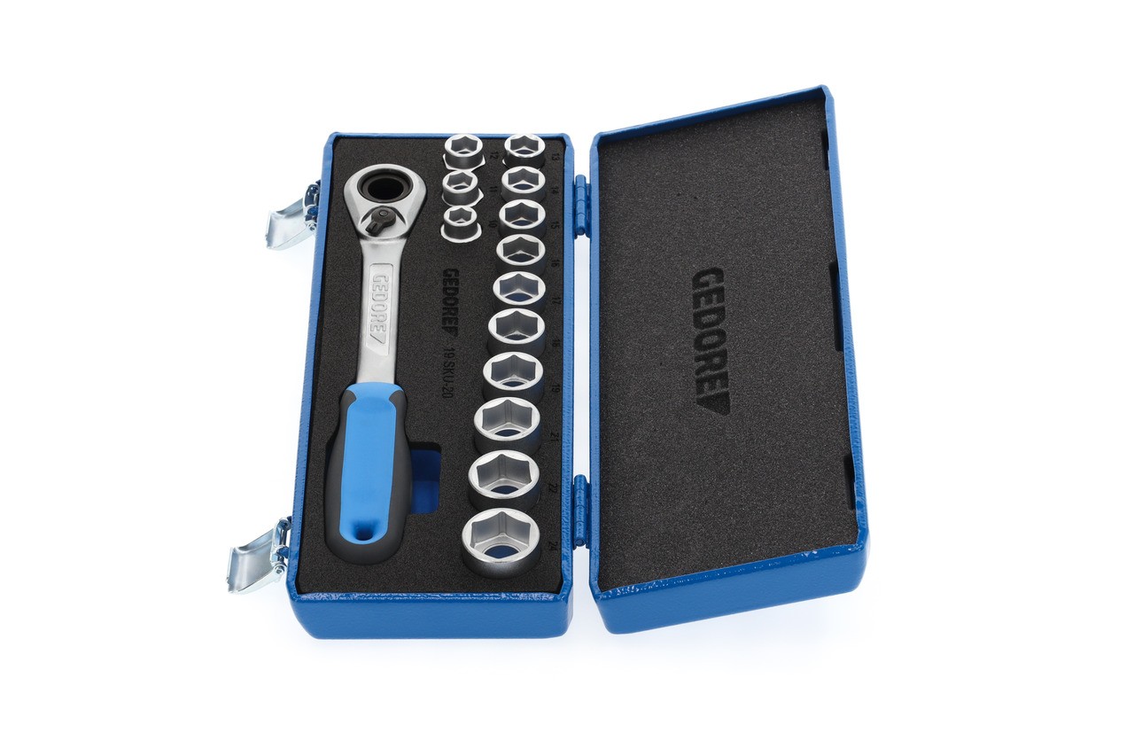 19 SKU-20 Juego de llaves de vaso 1/2", 14 piezas 10-24 mm