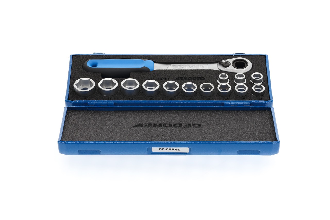 19 SKU-20 Juego de llaves de vaso 1/2", 14 piezas 10-24 mm