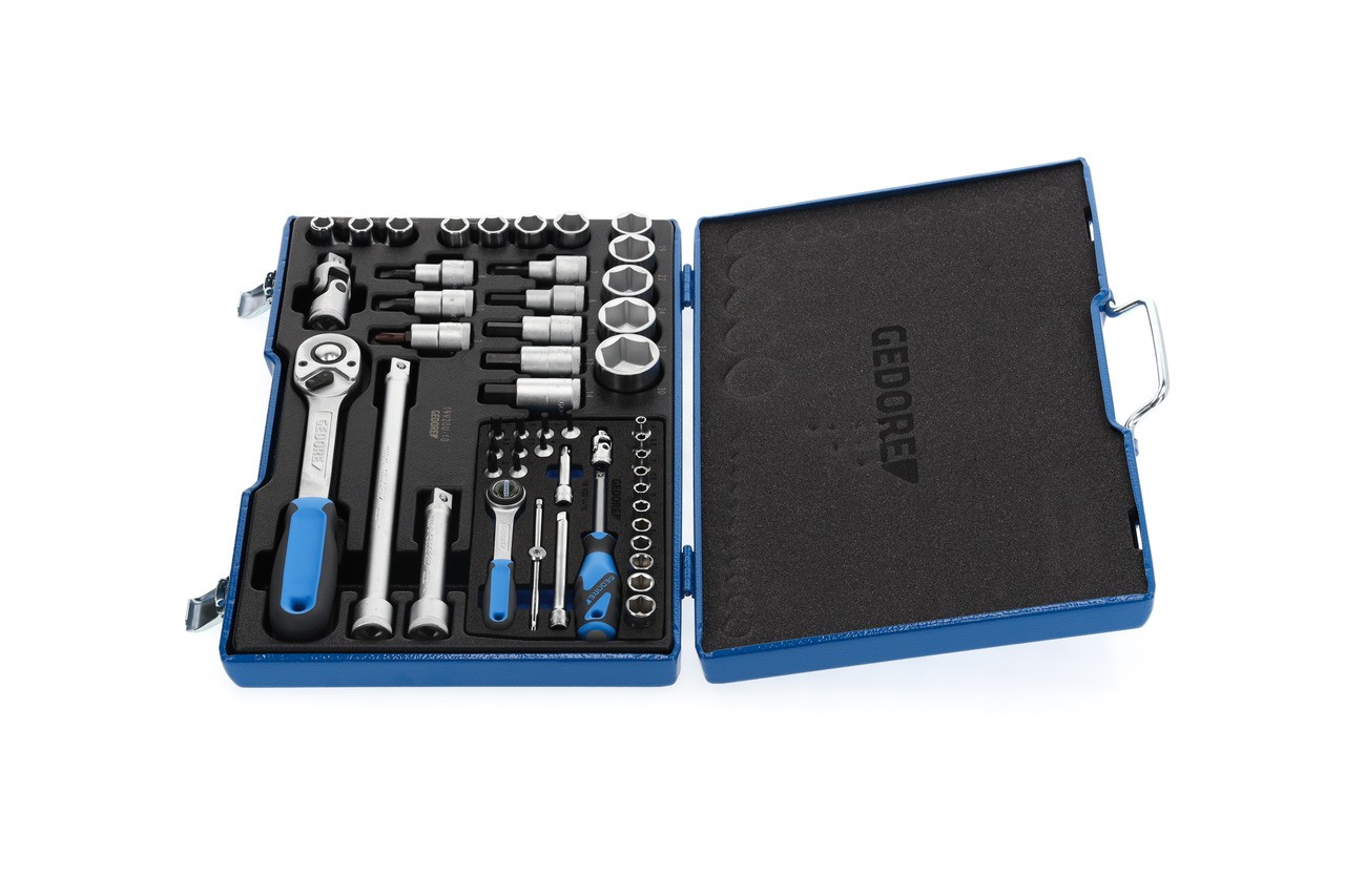 19 V20 U-10 Juego de llaves de vaso 1/4"+1/2" 50 piezas 4-30 mm